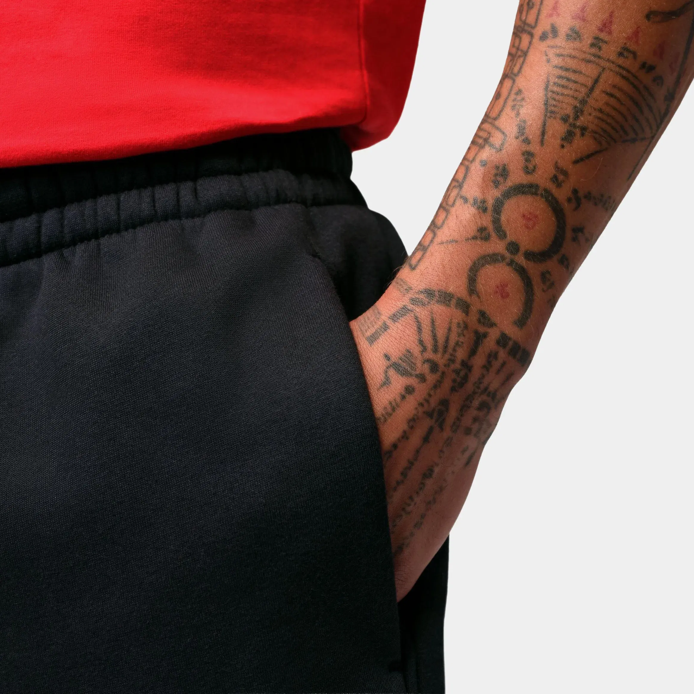 Air Jordan Brooklyn 9" Fleece Mens Shorts (Black/Red)