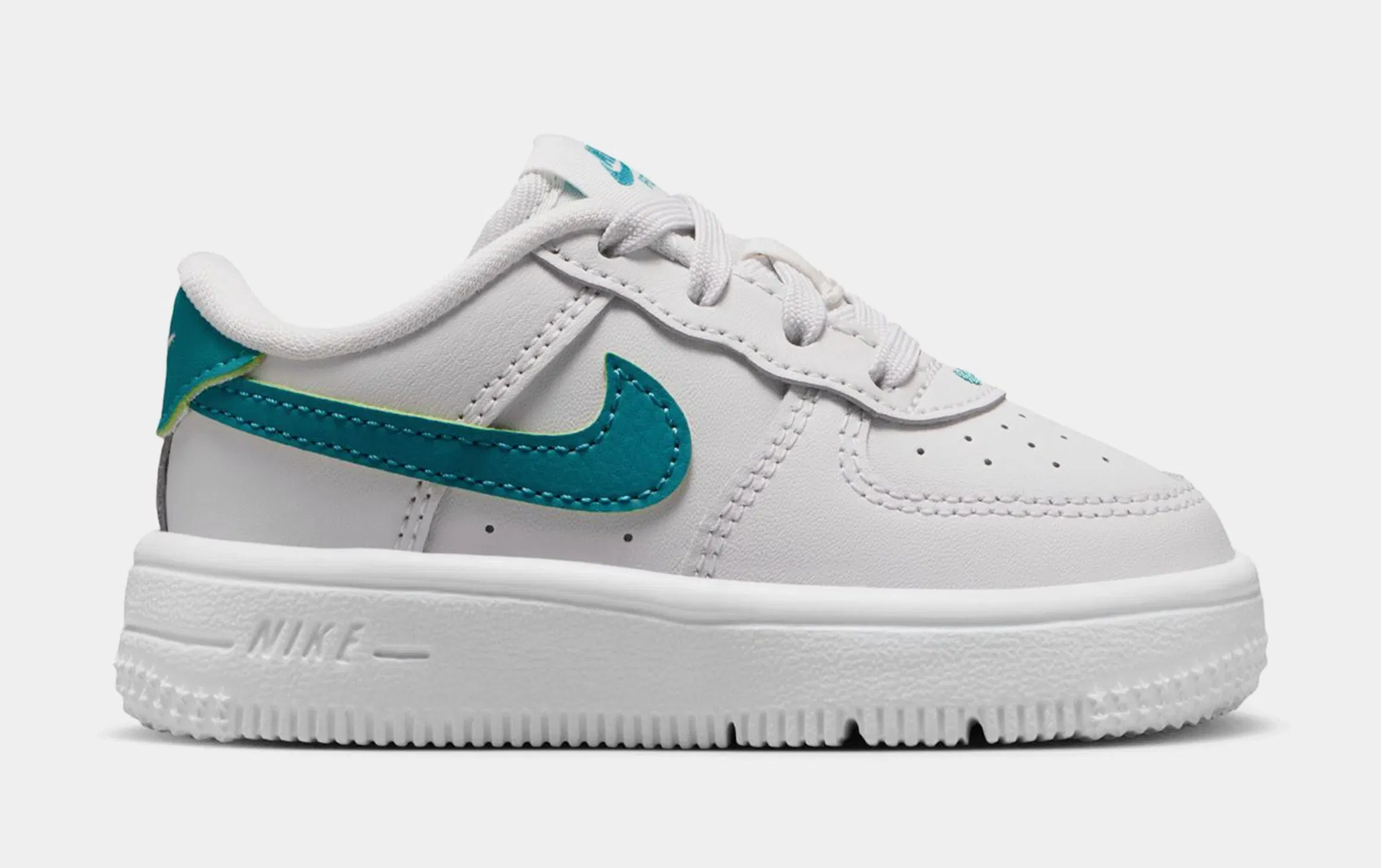 Nike Air Force 1 Low Infant Toddler Lifestyle Shoes (Sail/Sesame/Bleached Turquoise/Multi-Color)