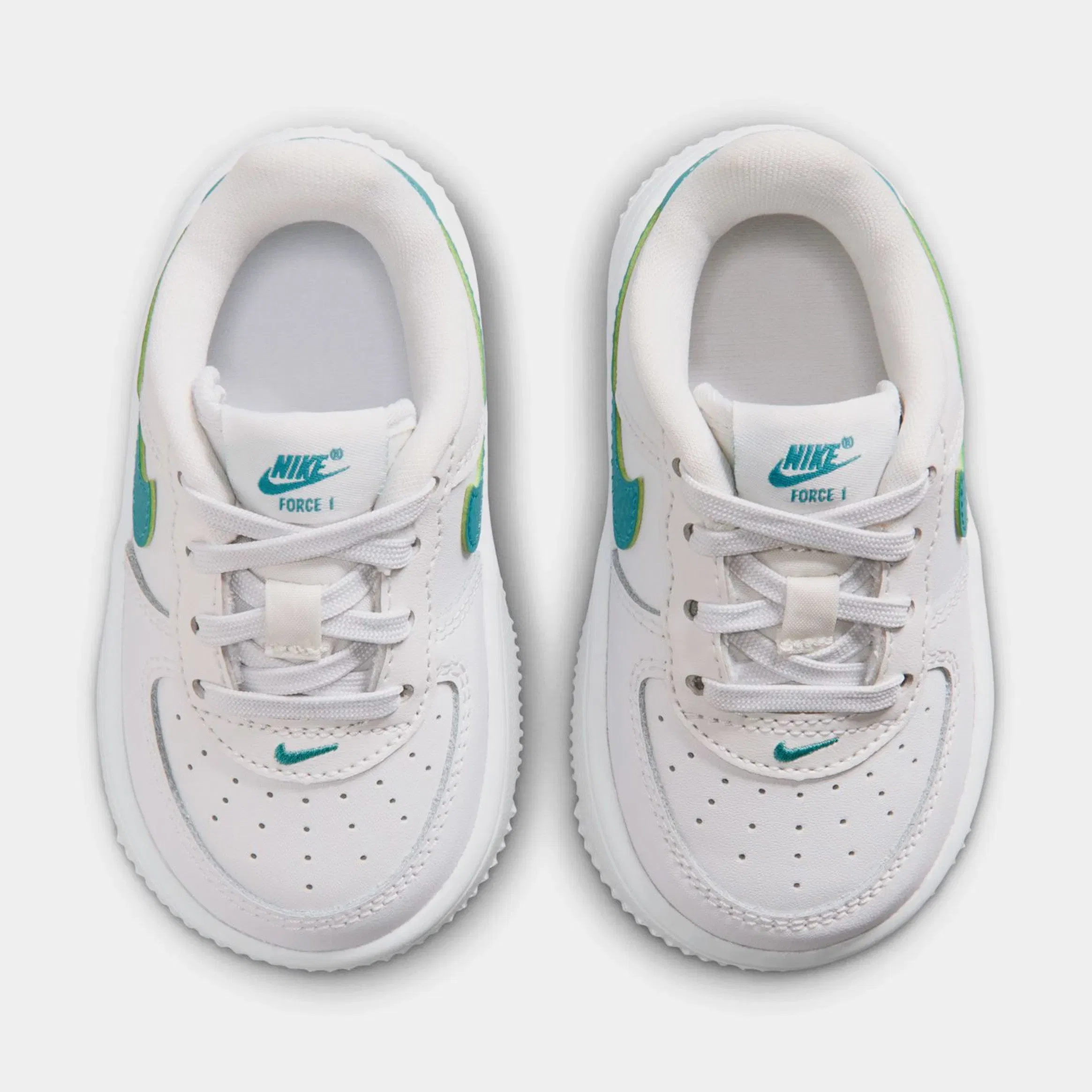 Nike Air Force 1 Low Infant Toddler Lifestyle Shoes (Sail/Sesame/Bleached Turquoise/Multi-Color)