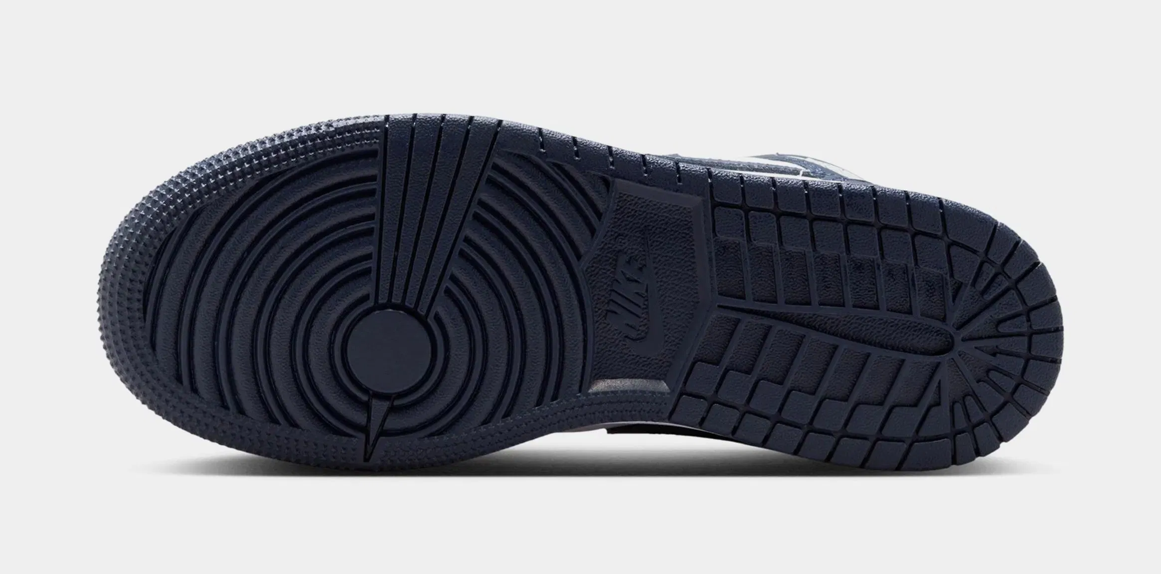 Air Jordan 1 Mid Grade School Lifestyle Shoes (Obsidian/Obsidian/White/Grey Fog)