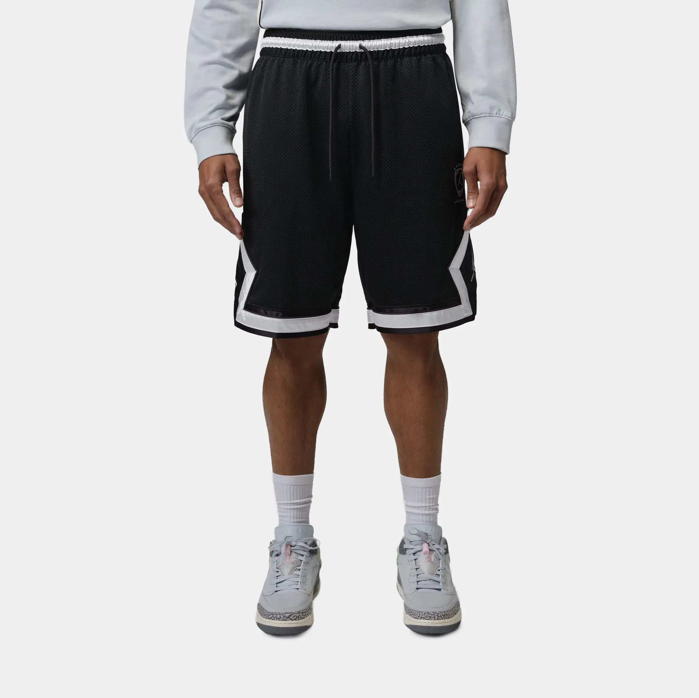Air Jordan Brooklyn Diamond Mesh Mens Shorts (Black/Metallic Silver)