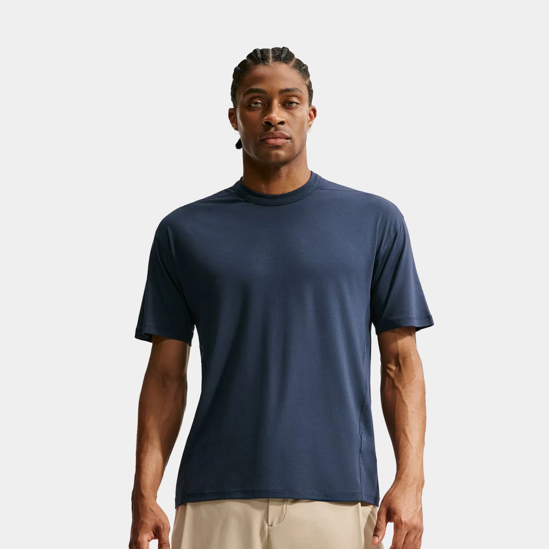 Nike 24.7 ImpossiblySoft Light Dri Fit Mens Short Sleeve Shirt (Obsidian/Black/Dark Obsidian)