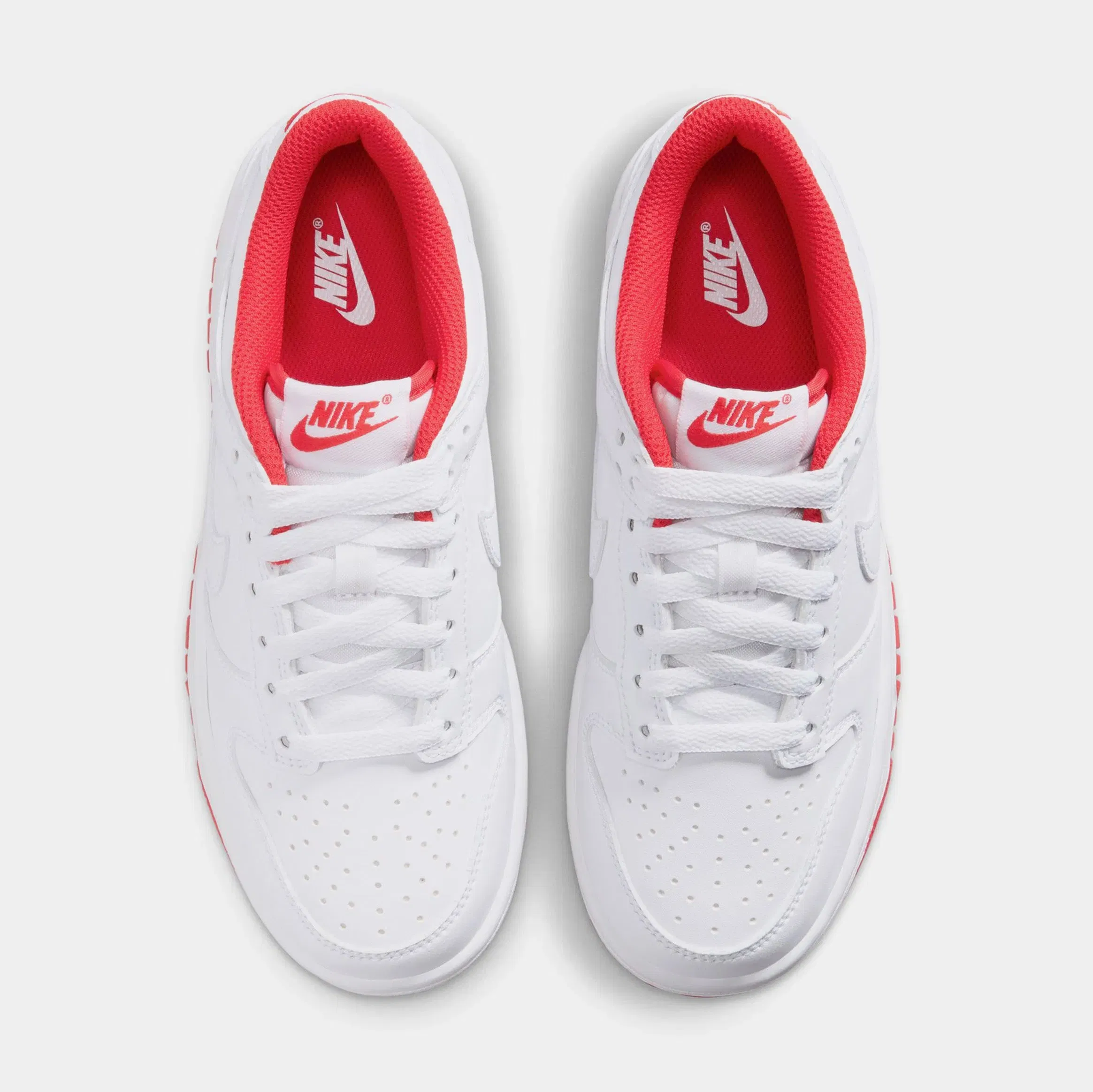 Nike Dunk Low Grade School Lifestyle Shoes (White/University Red)