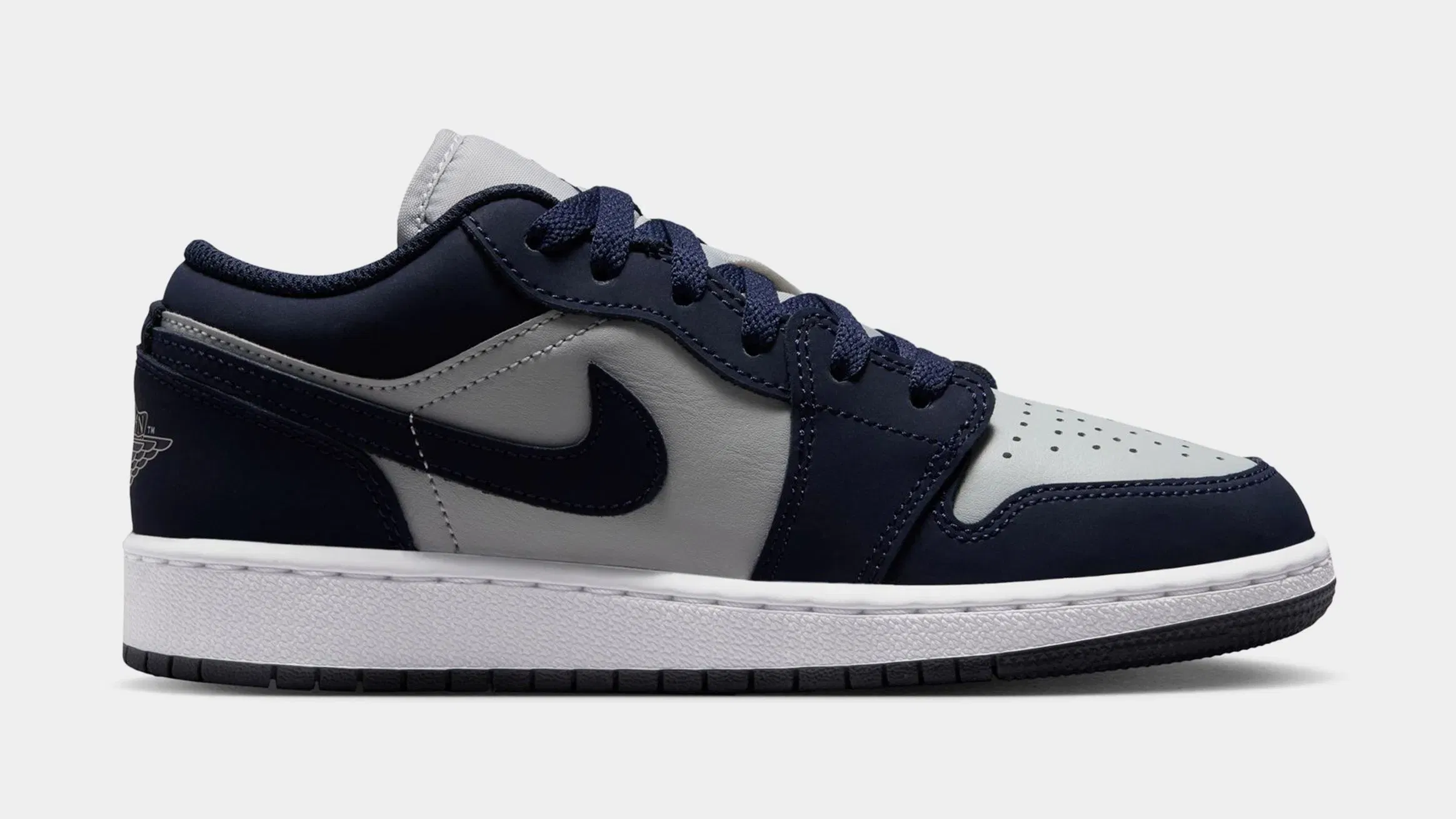 Air Jordan 1 Low Grade School Lifestyle Shoes (Obsidian/Grey Fog/Pink Foam)
