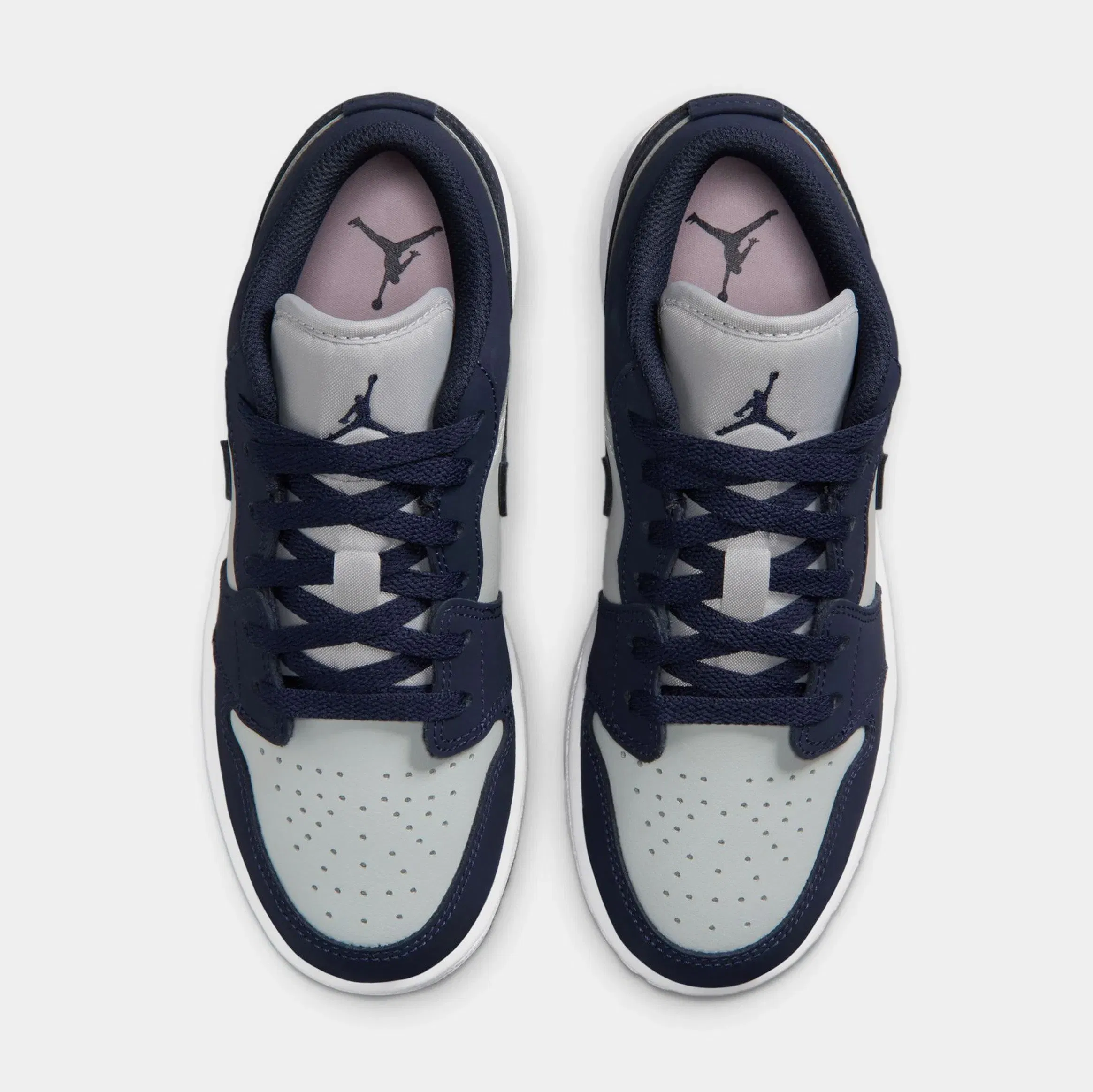 Air Jordan 1 Low Grade School Lifestyle Shoes (Obsidian/Grey Fog/Pink Foam)
