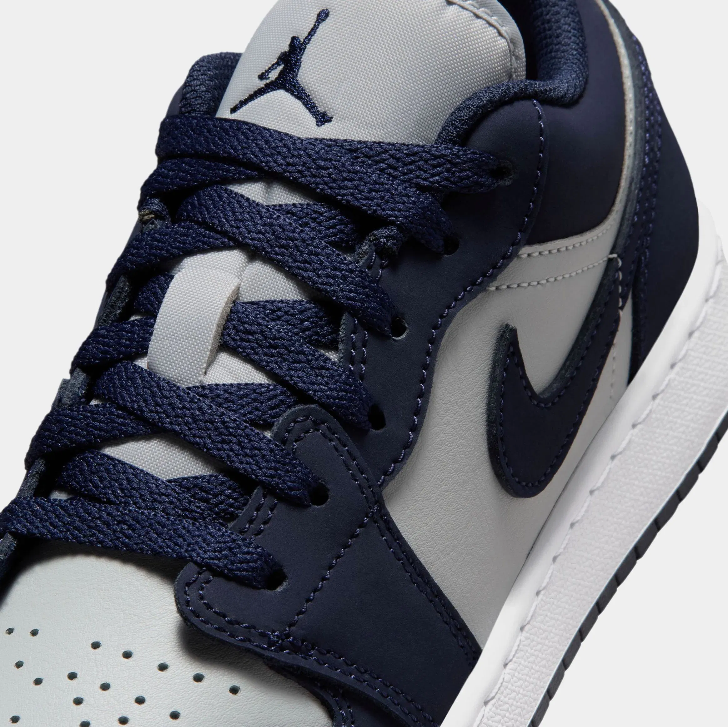 Air Jordan 1 Low Grade School Lifestyle Shoes (Obsidian/Grey Fog/Pink Foam)