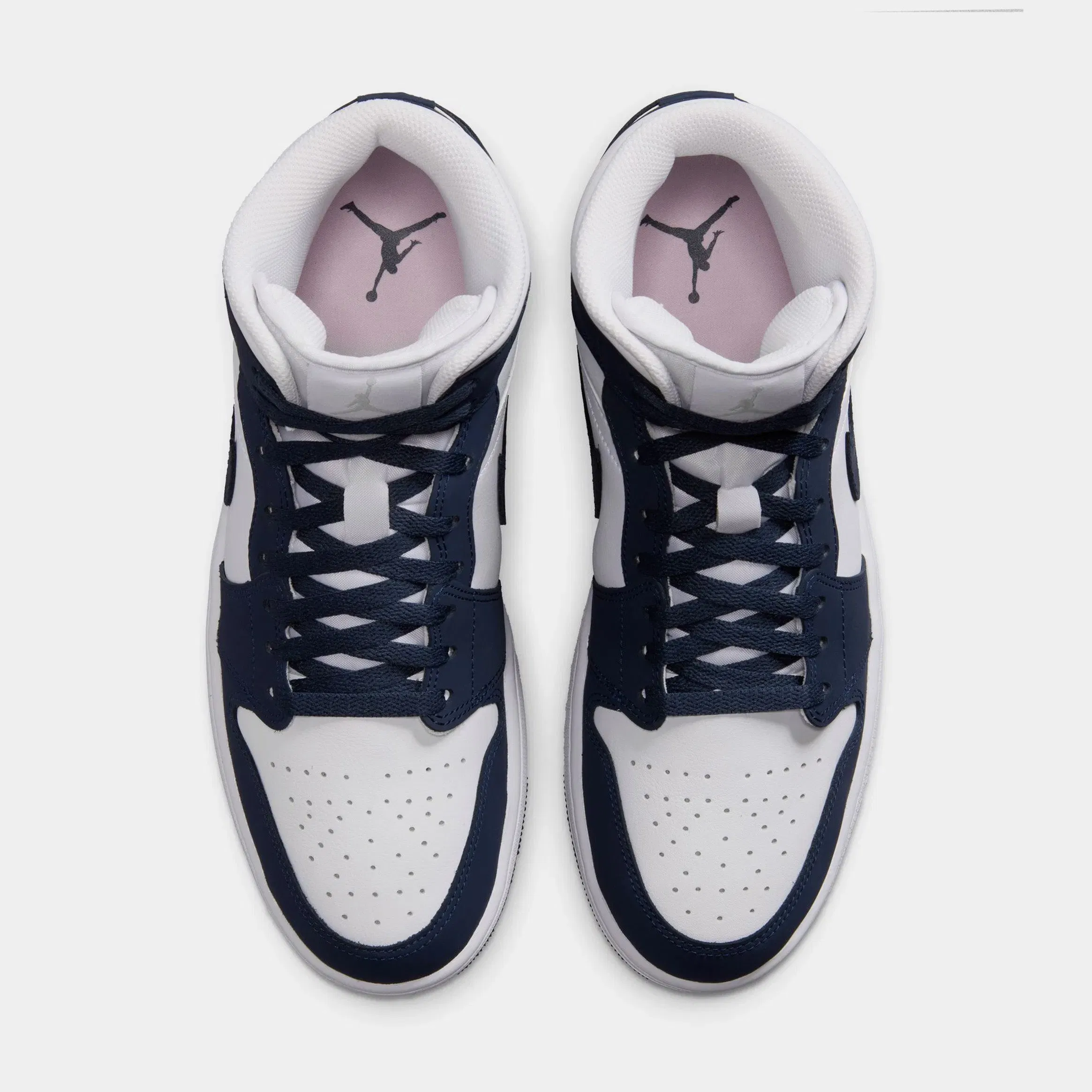 Air Jordan 1 Mid Obsidian Mens Lifestyle Shoes (Obsidian/Obsidian/White/Grey Fog)
