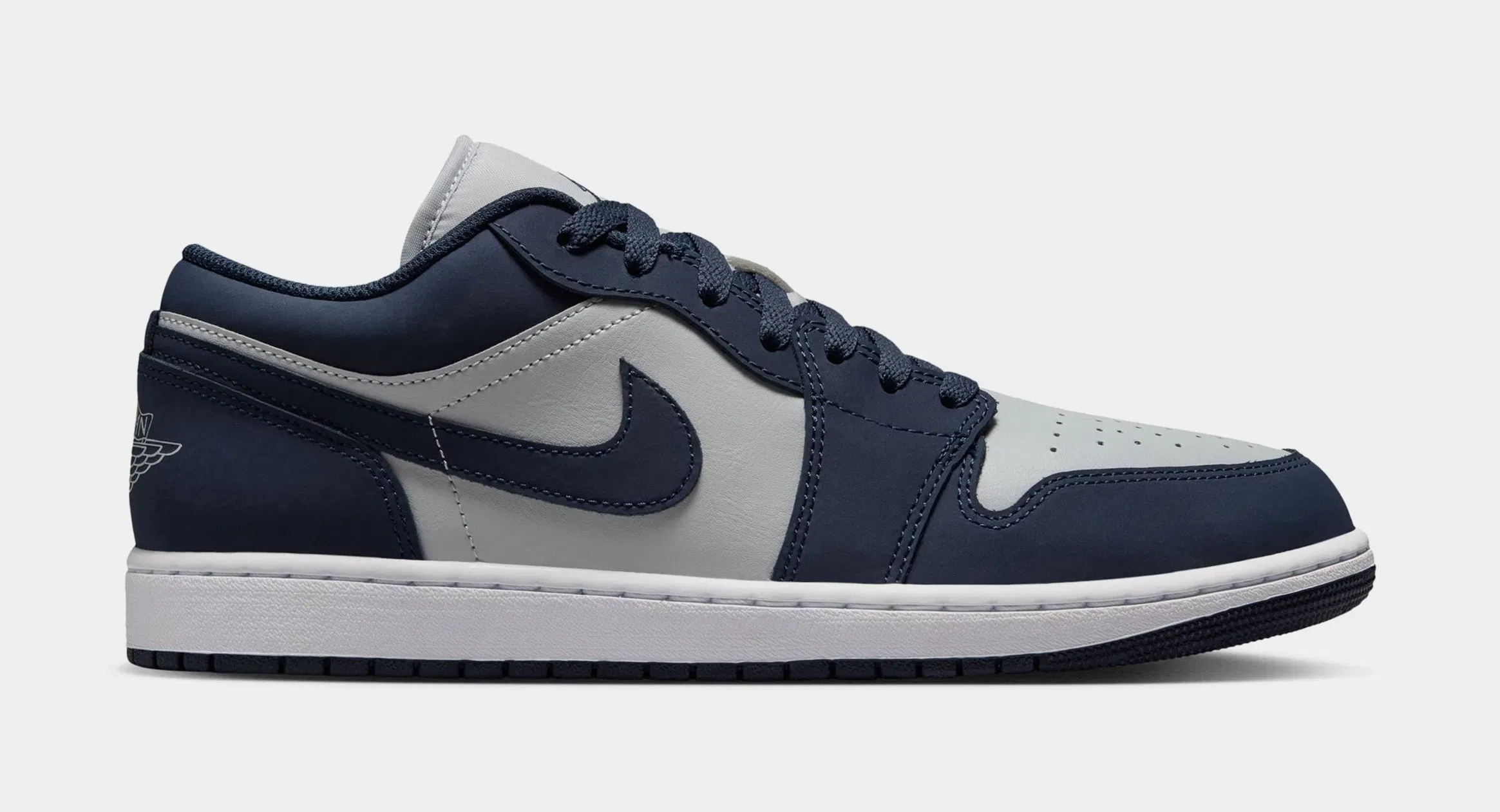Air Jordan 1 Low Mens Lifestyle Shoes (Obsidian/Grey Fog/Pink Foam/Obsidian)
