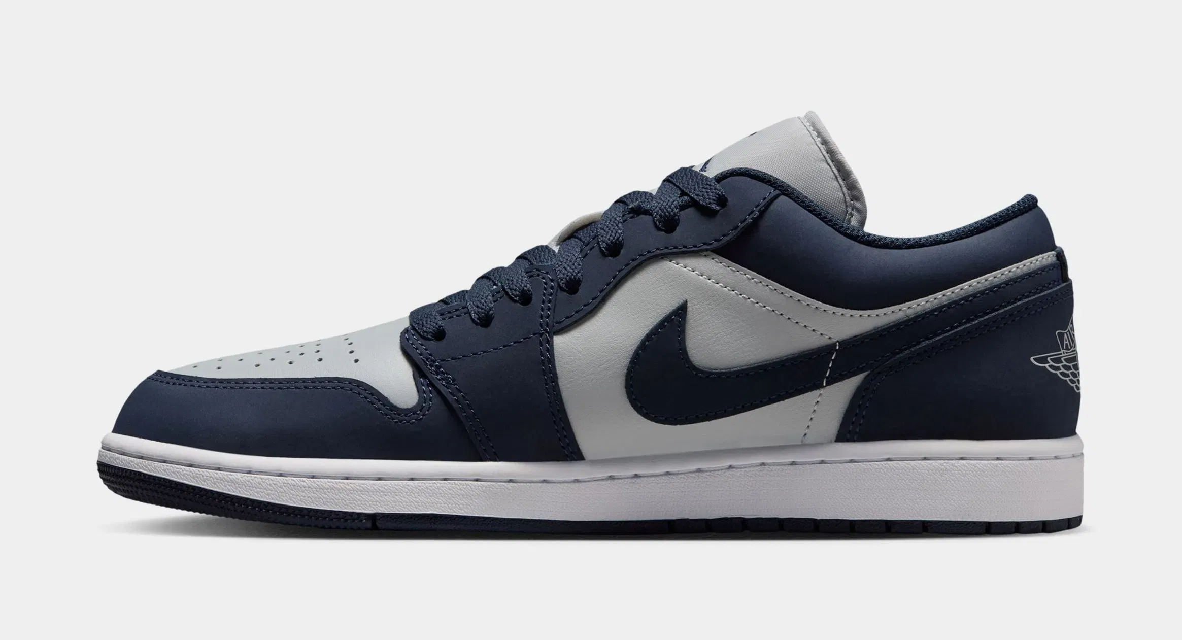 Air Jordan 1 Low Mens Lifestyle Shoes (Obsidian/Grey Fog/Pink Foam/Obsidian)