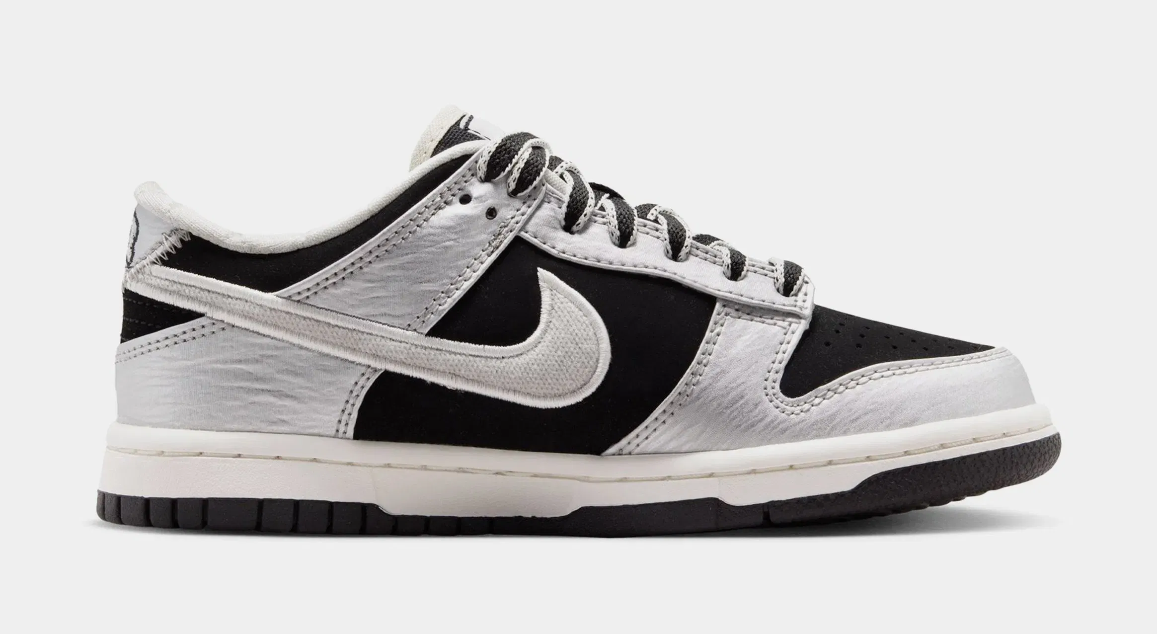 Nike Dunk Low LV8 Grade School Lifestyle Shoes (Metallic Silver/Black)