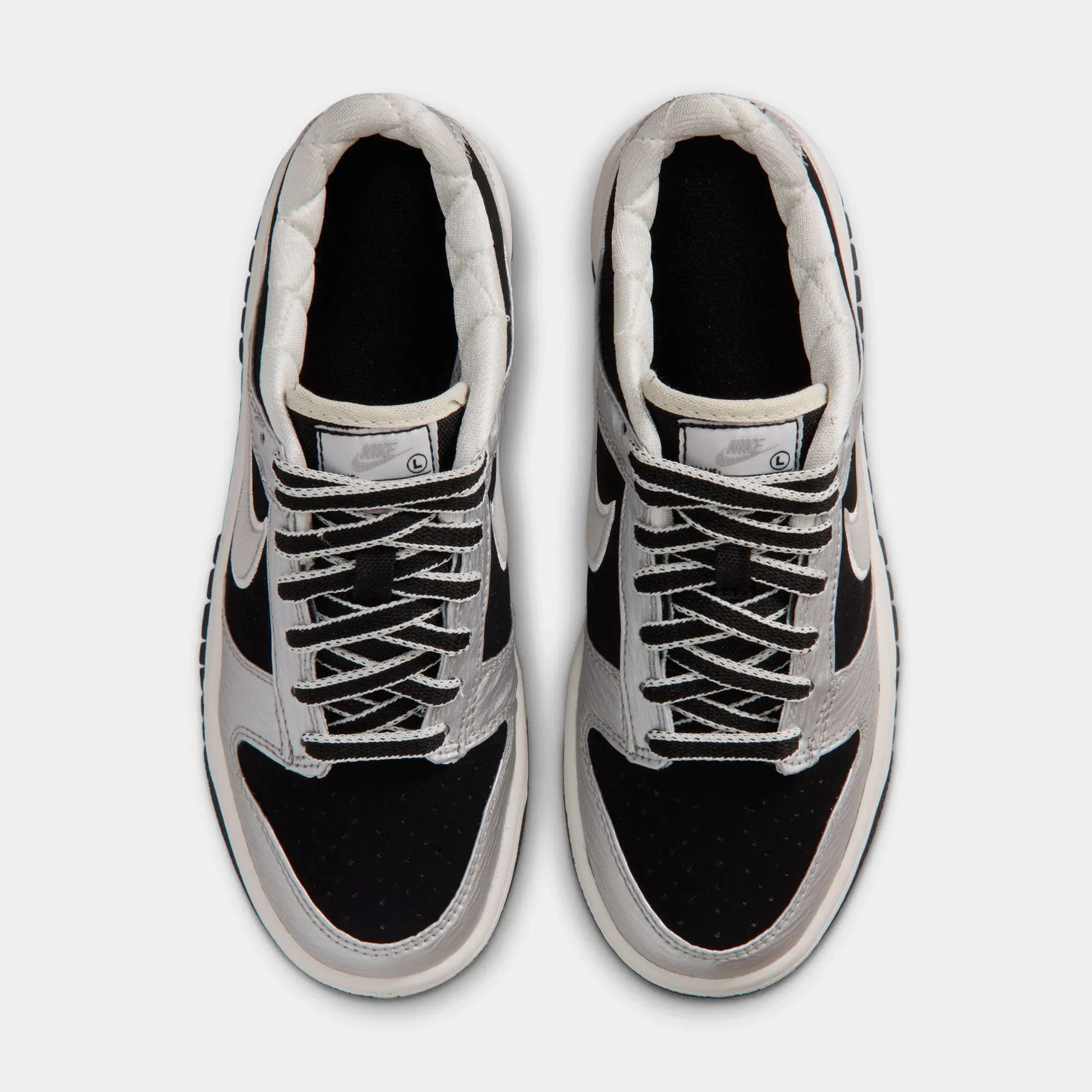 Nike Dunk Low LV8 Grade School Lifestyle Shoes (Metallic Silver/Black)
