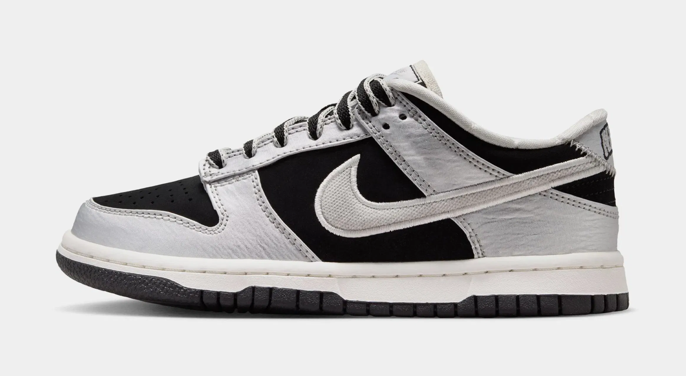 Nike Dunk Low LV8 Grade School Lifestyle Shoes (Metallic Silver/Black)