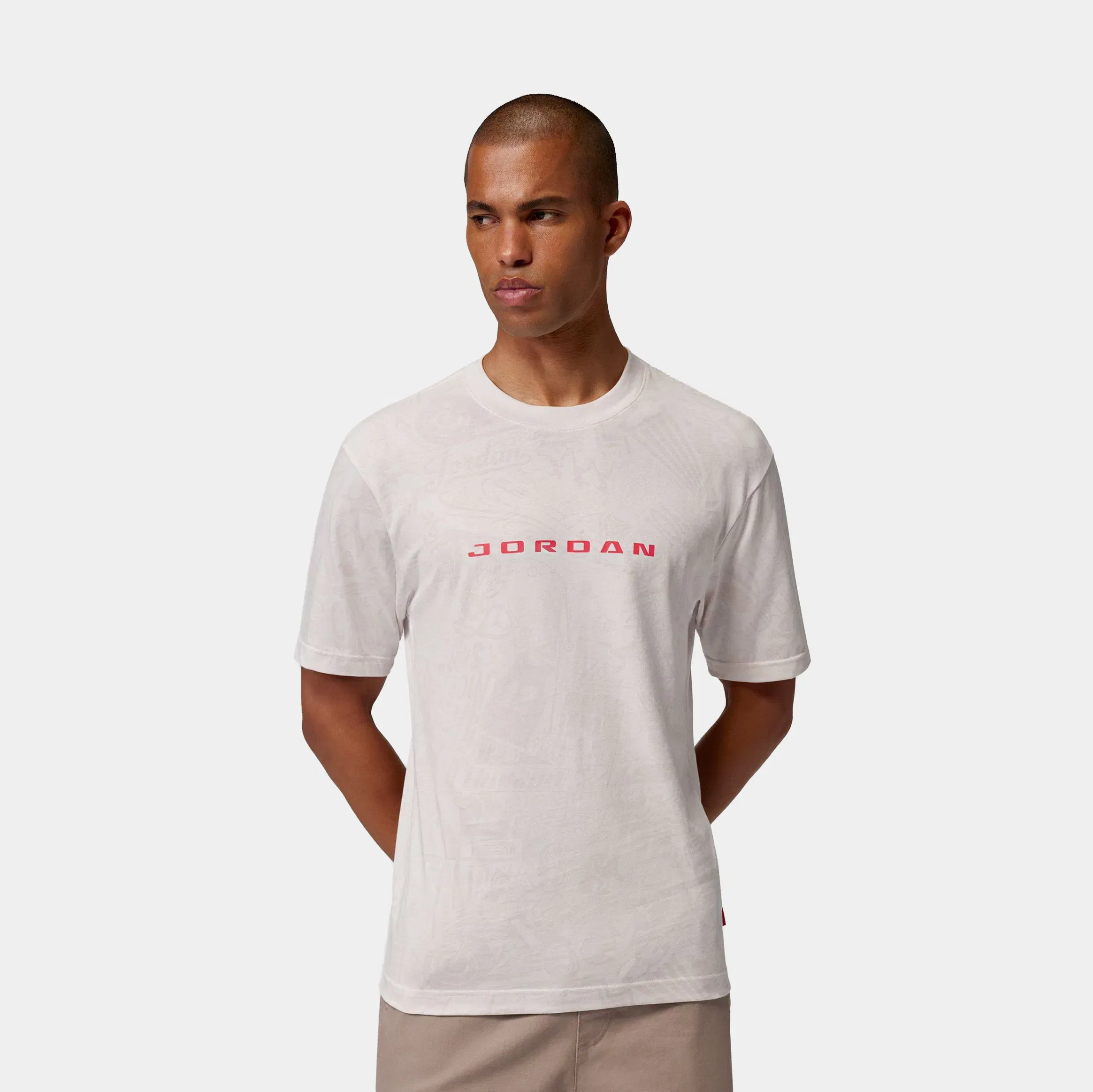 Air Jordan Brooklyn Mens Short Sleeve Shirt (Phantom/University Red)