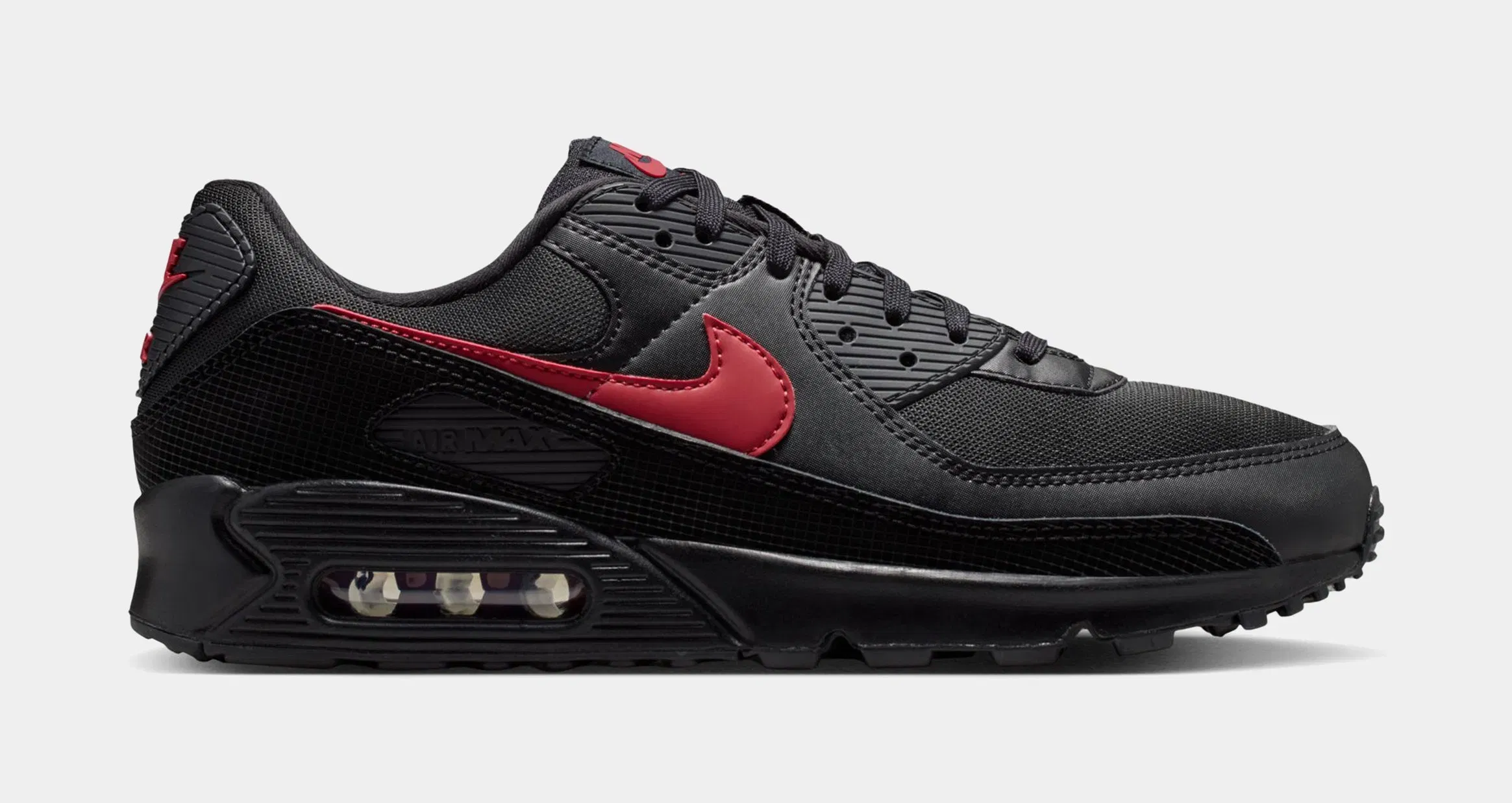 Nike Air Max 90 Mens Running Shoes (Black/Tough Red)