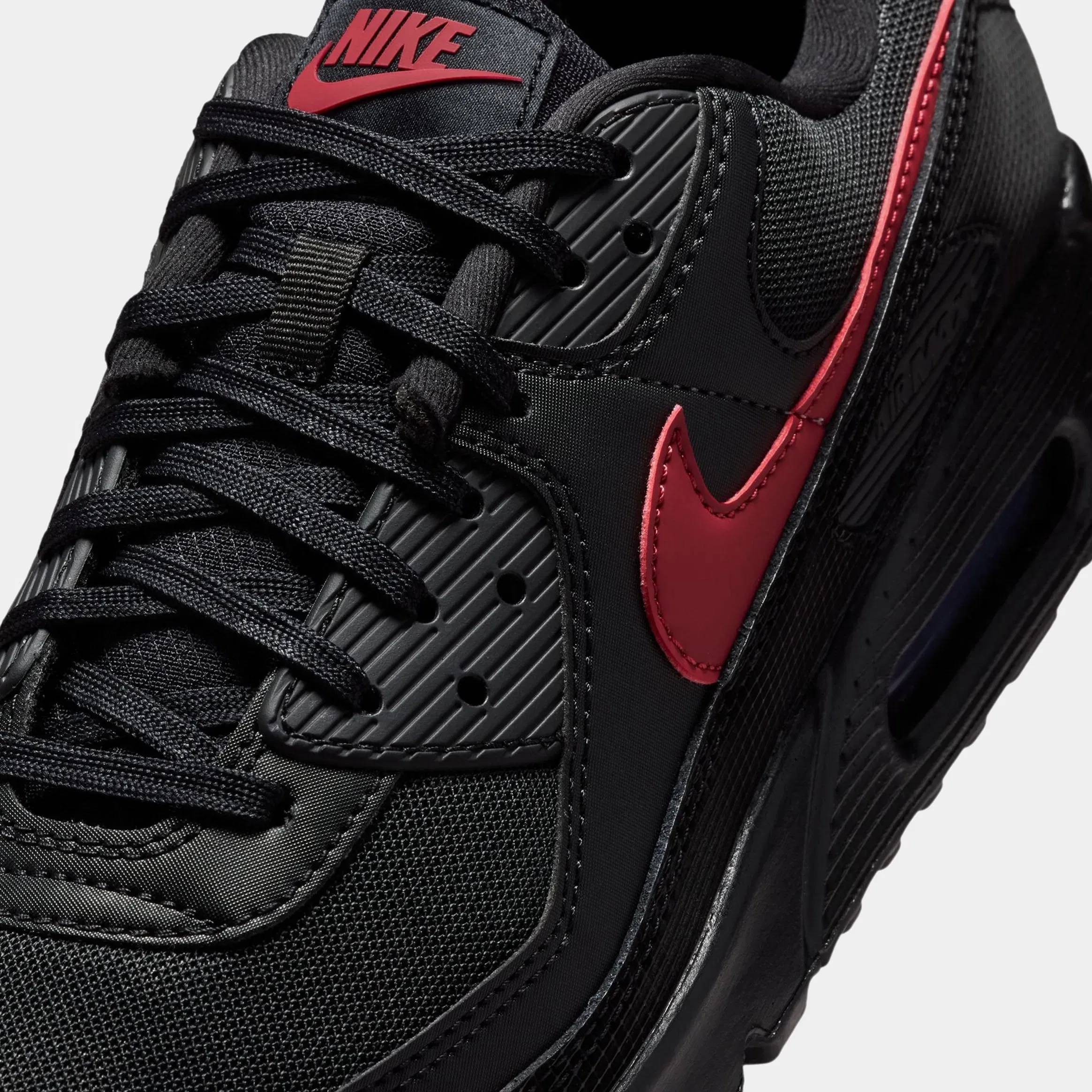 Nike Air Max 90 Mens Running Shoes (Black/Tough Red)