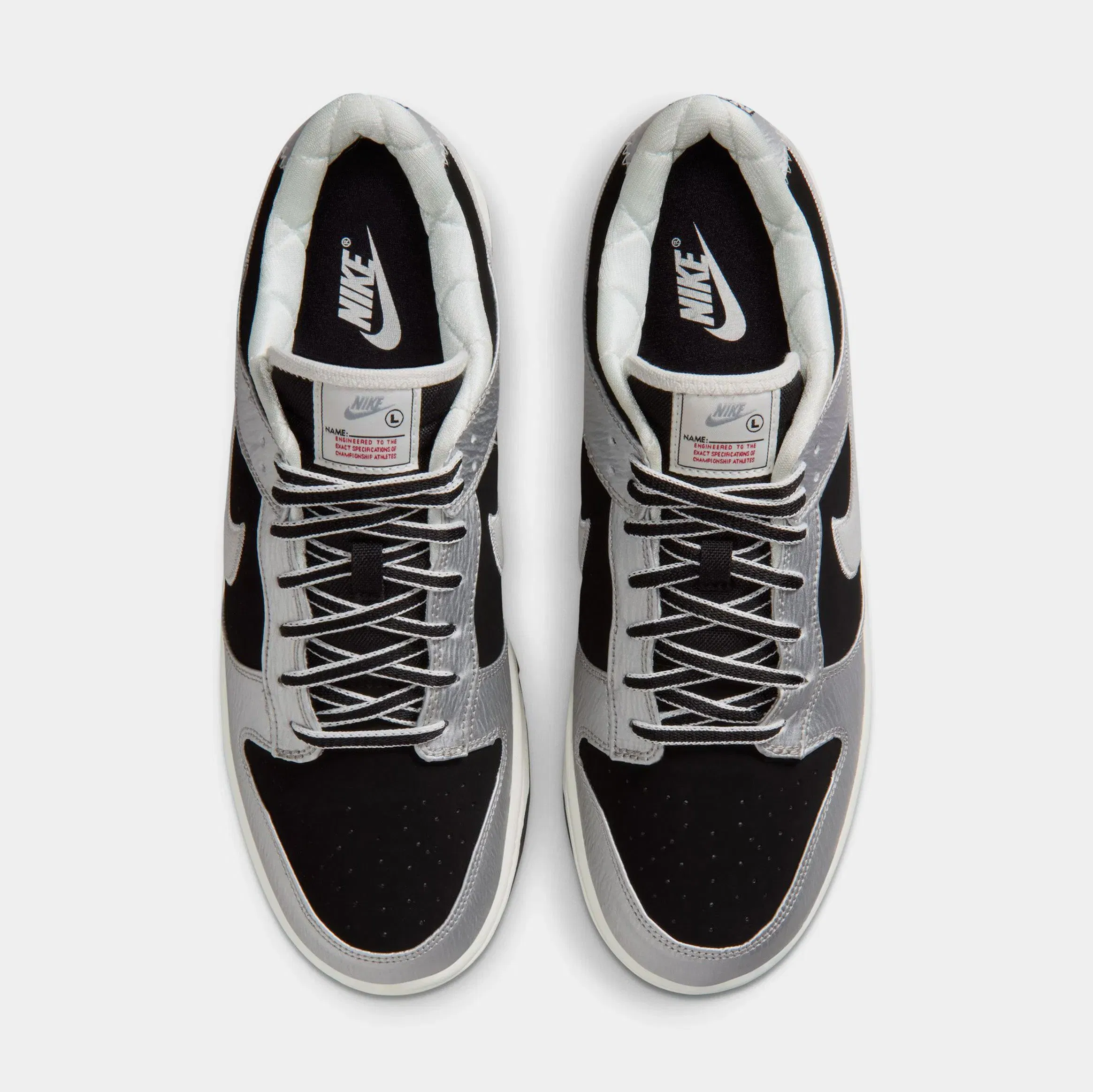Nike Dunk Low Retro Mens Lifestyle Shoes (Metallic Silver/Black/Sail)