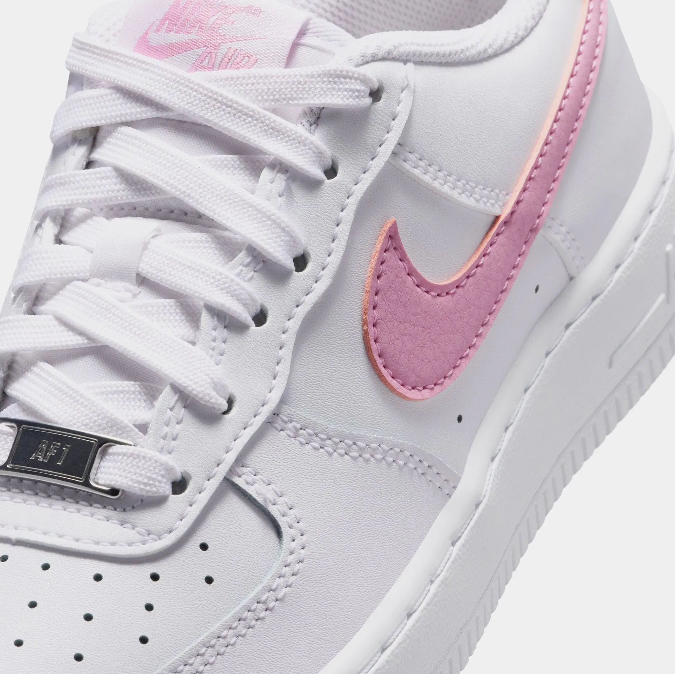 Nike Air Force 1 Low Preschool Lifestyle Shoes (White/Pink Rise)