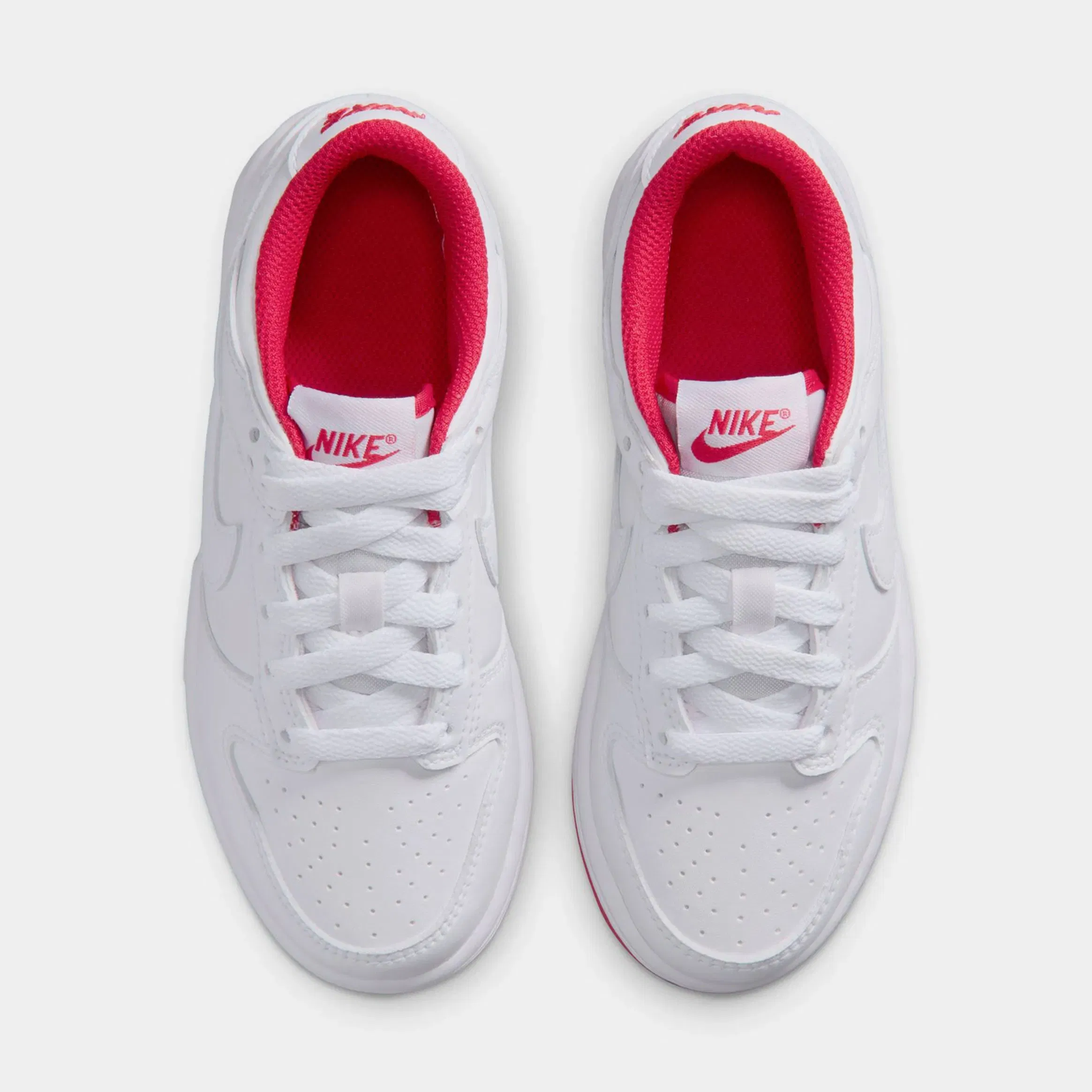 Nike Dunk Low Preschool Lifestyle Shoes (White/University Red)
