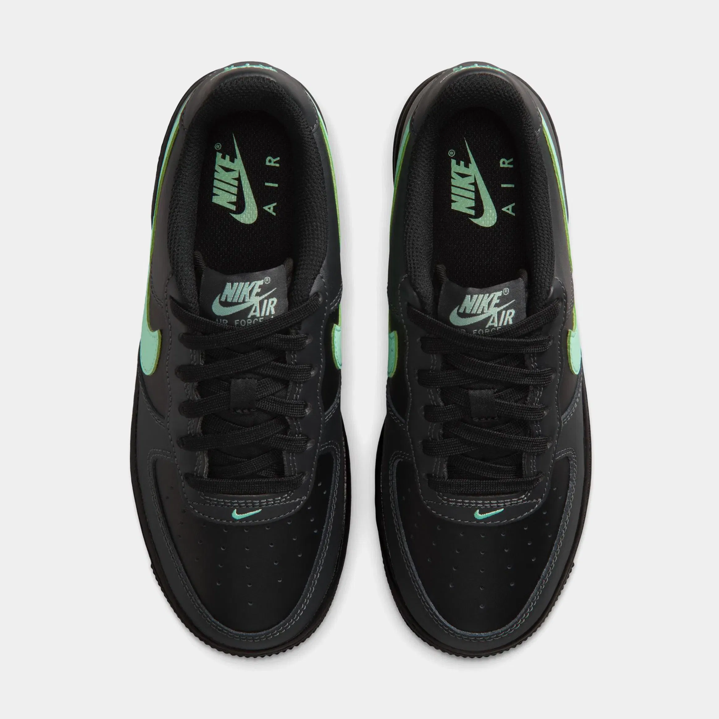 Nike Air Force 1 Grade School Lifestyle Shoes (Black/Arctic Green/Anthracite)