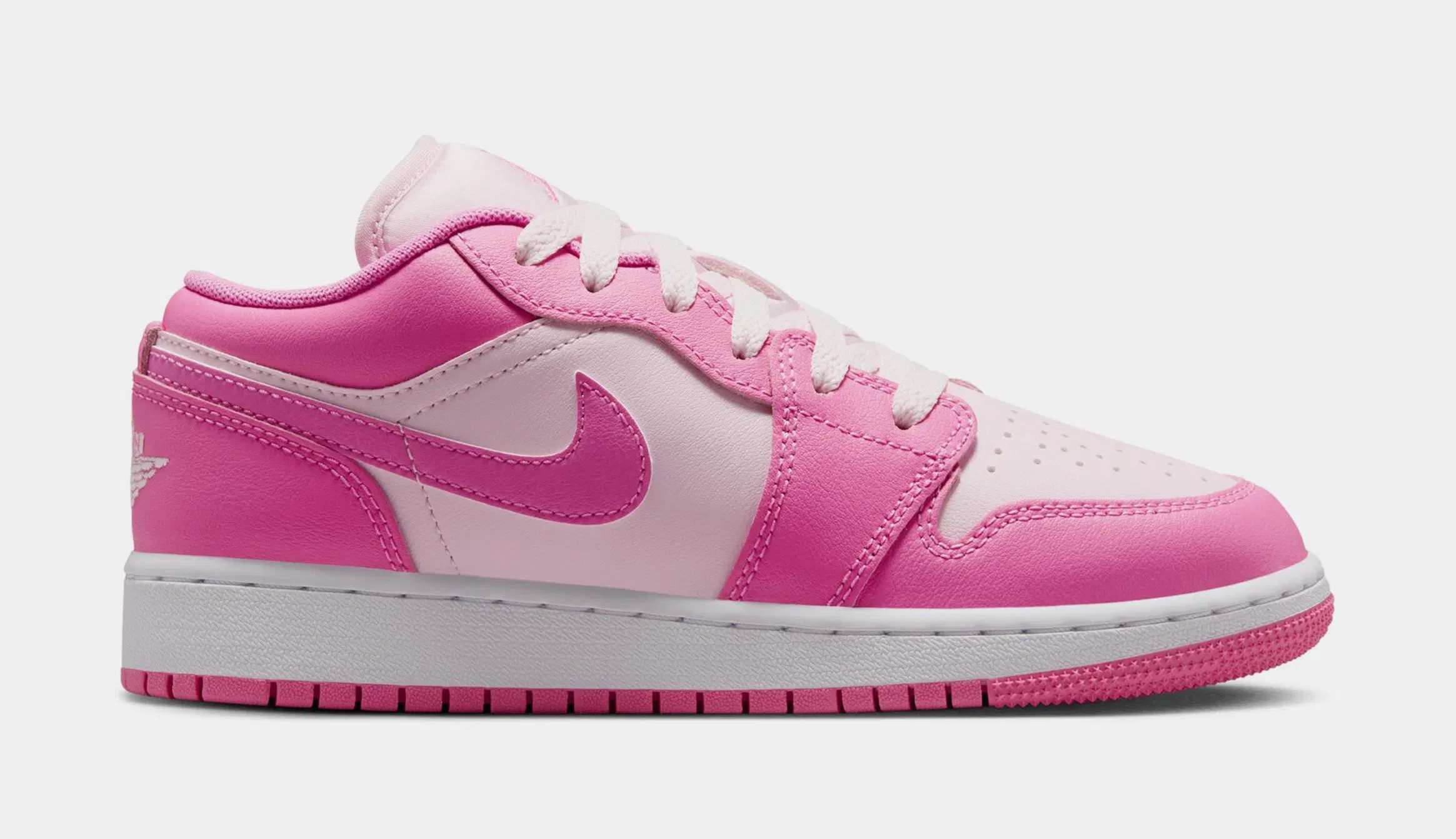 Air Jordan 1 Low Grade School Lifestyle Shoes (China Rose/White)