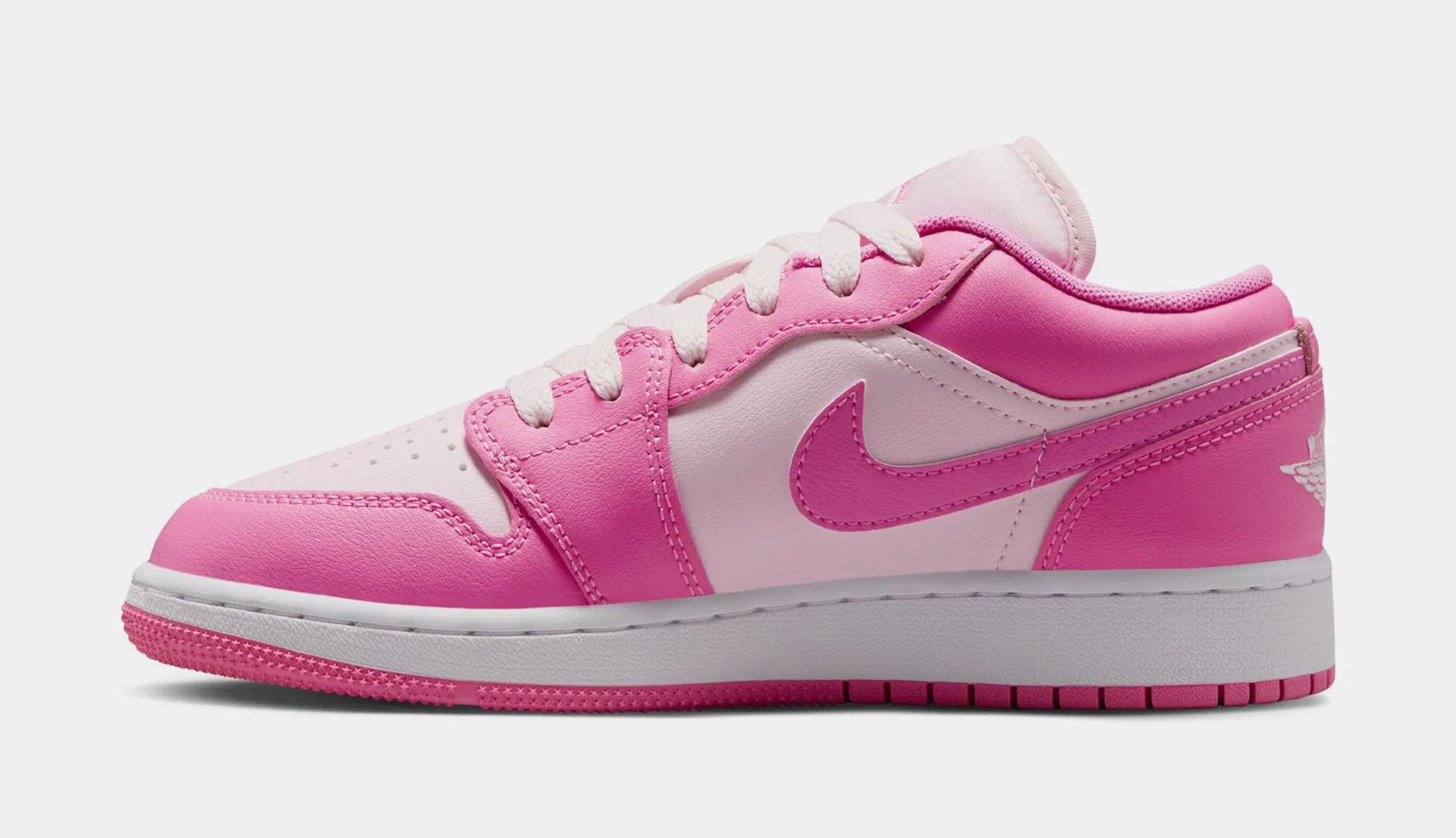 Air Jordan 1 Low Grade School Lifestyle Shoes (China Rose/White)