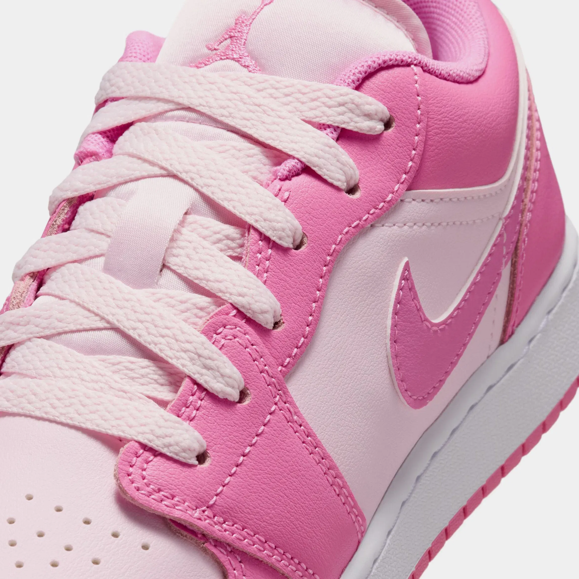 Air Jordan 1 Low Grade School Lifestyle Shoes (China Rose/White)