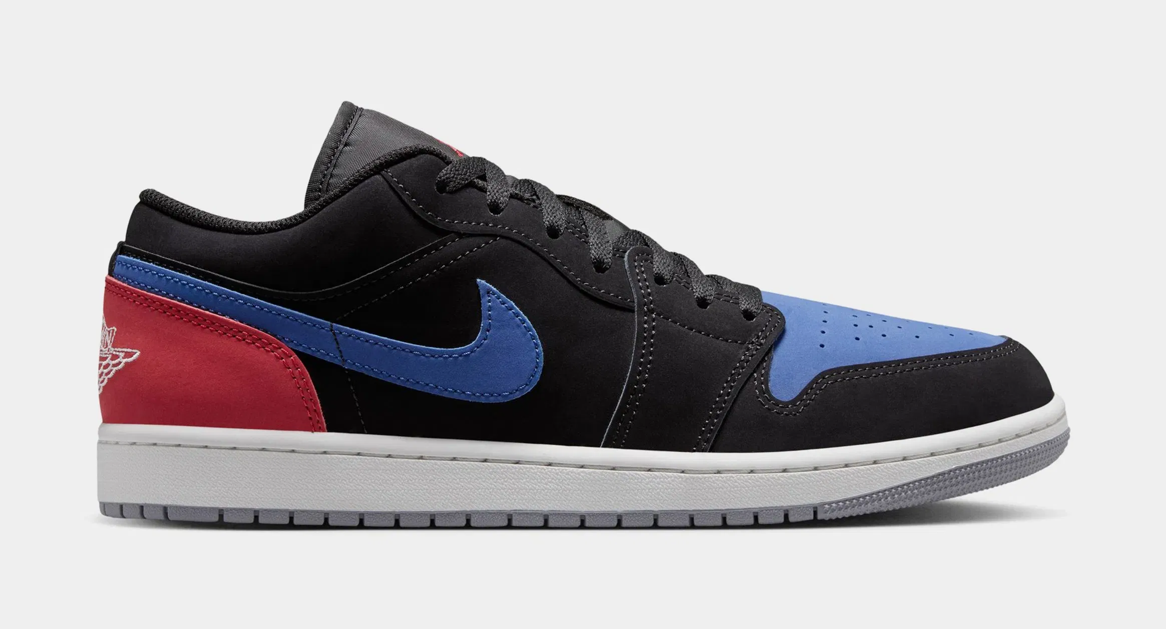 Air Jordan 1 Low Mens Lifestyle Shoes (Black/True Blue/Varsity Red/Summit White)