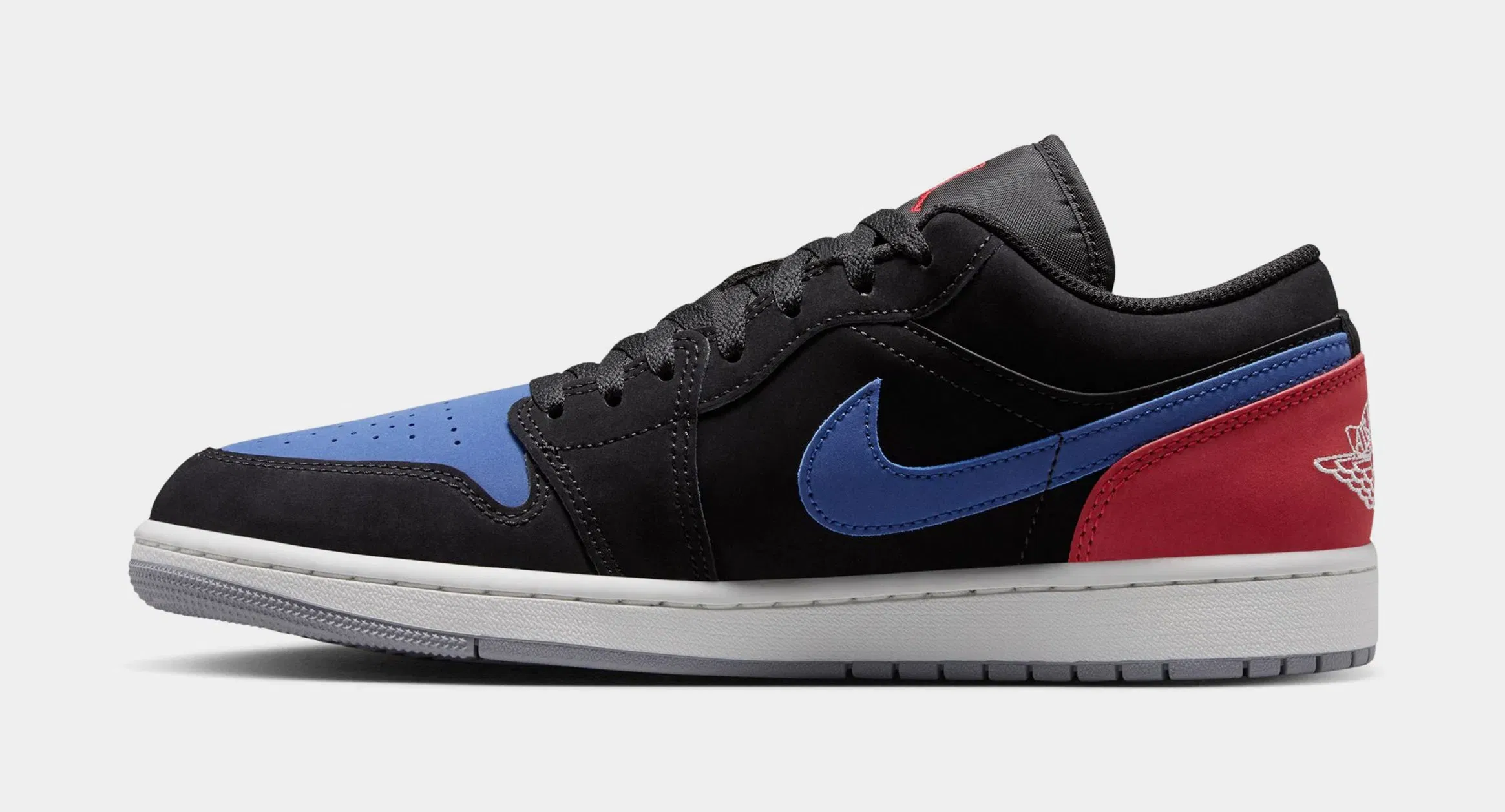 Air Jordan 1 Low Mens Lifestyle Shoes (Black/True Blue/Varsity Red/Summit White)