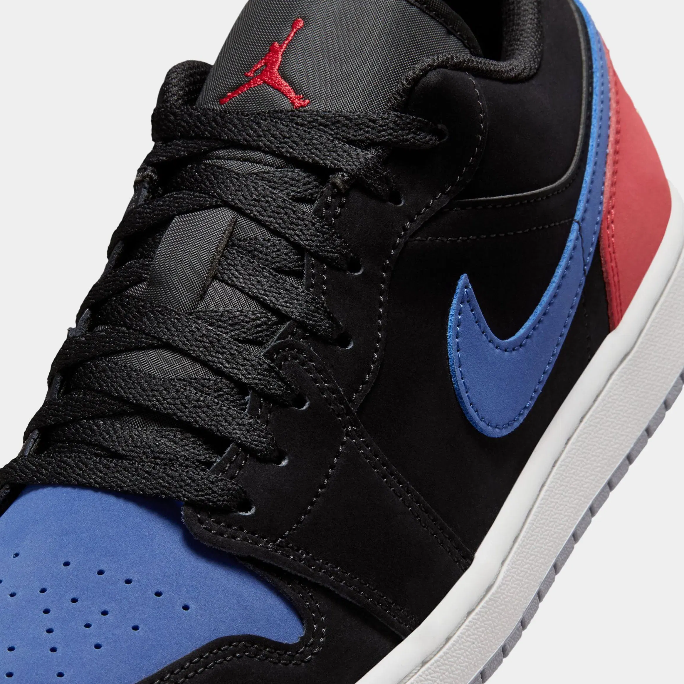 Air Jordan 1 Low Mens Lifestyle Shoes (Black/True Blue/Varsity Red/Summit White)