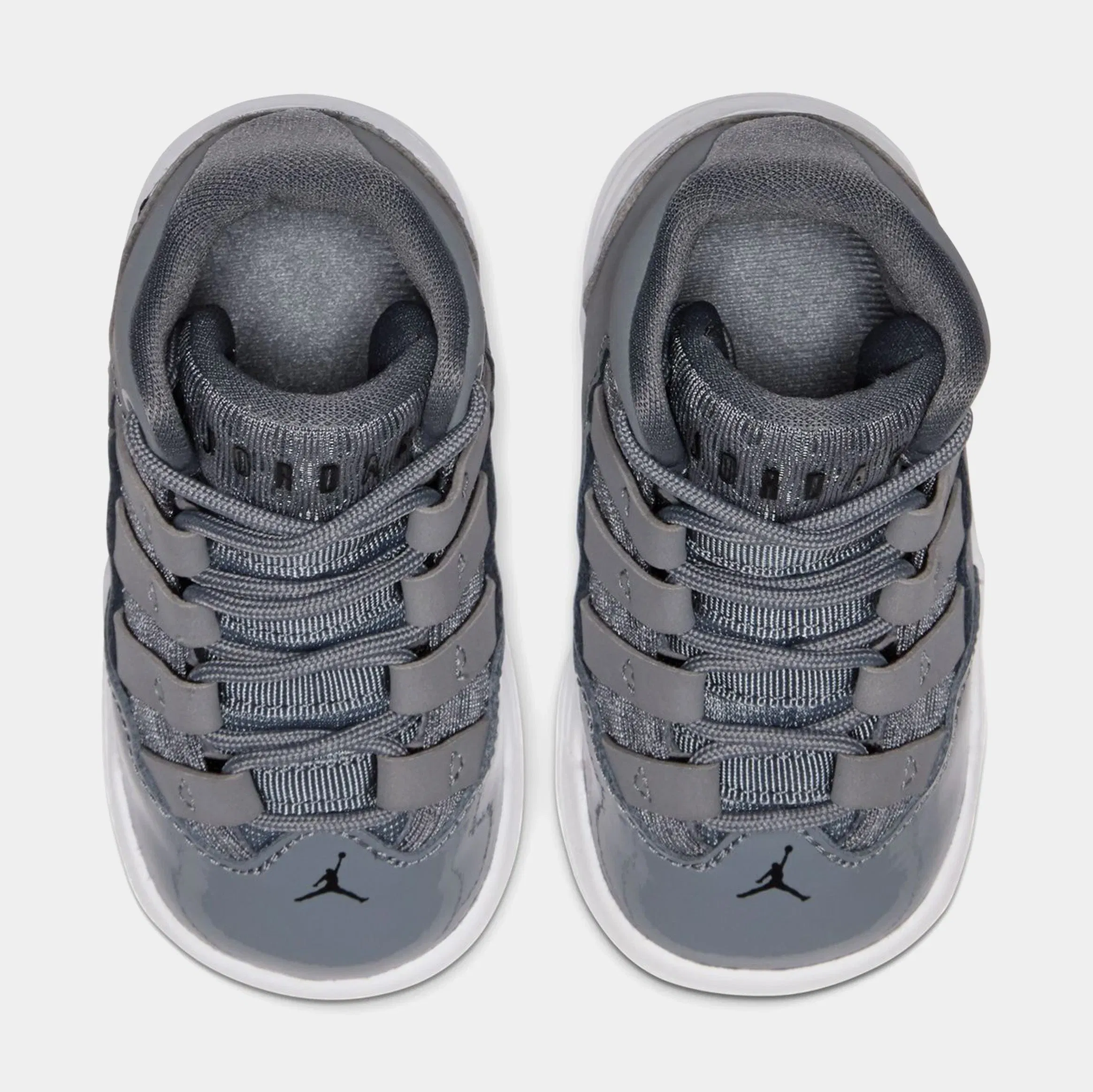 Air Jordan Max Aura Infant Toddler Basketball Shoes (Cool Grey/Black/White/Clear)