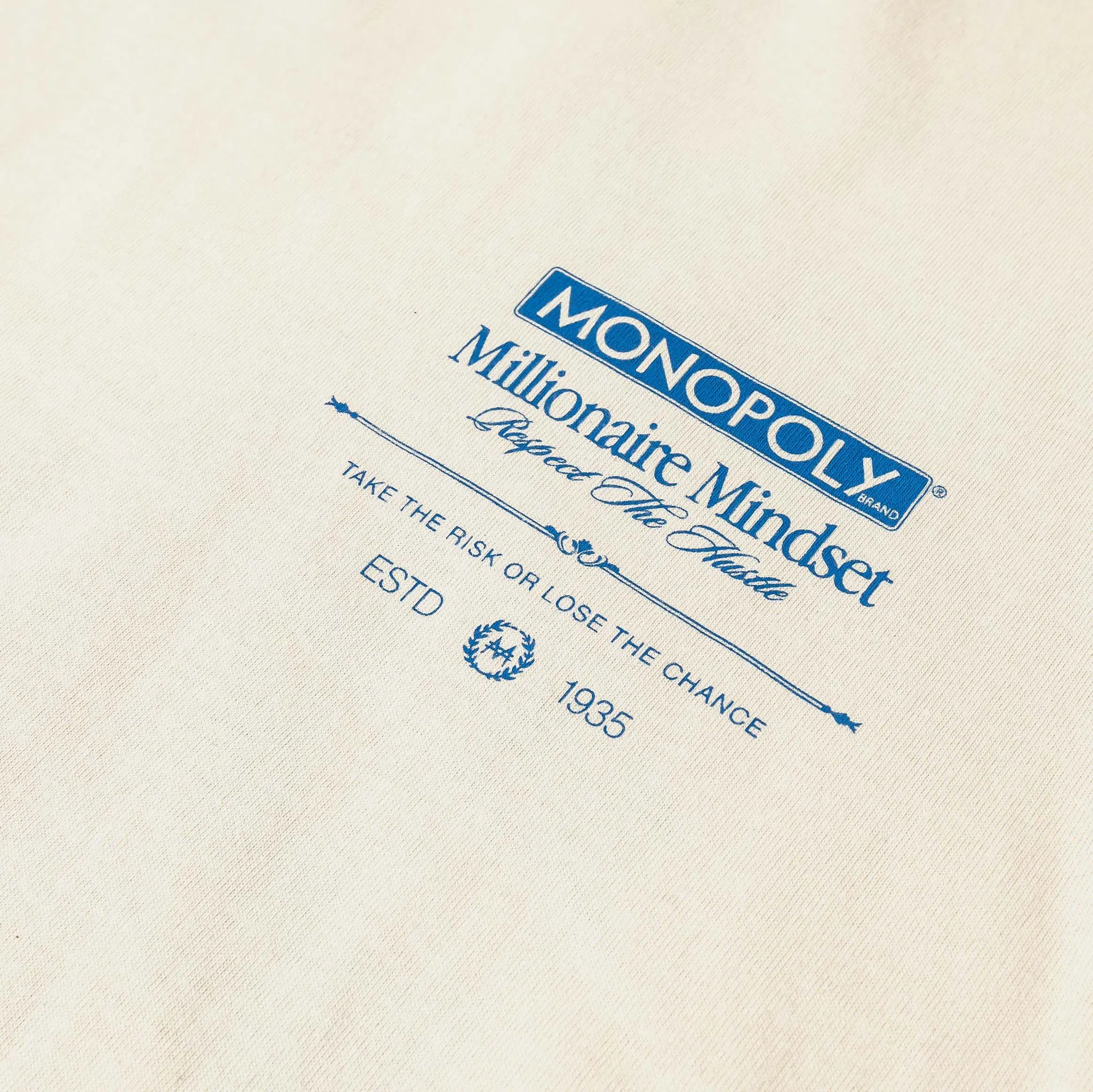 MONOPOLY X SP SP x Monopoly Millionaire Mindset Mens Short Sleeve Shirt (Beige/Blue)