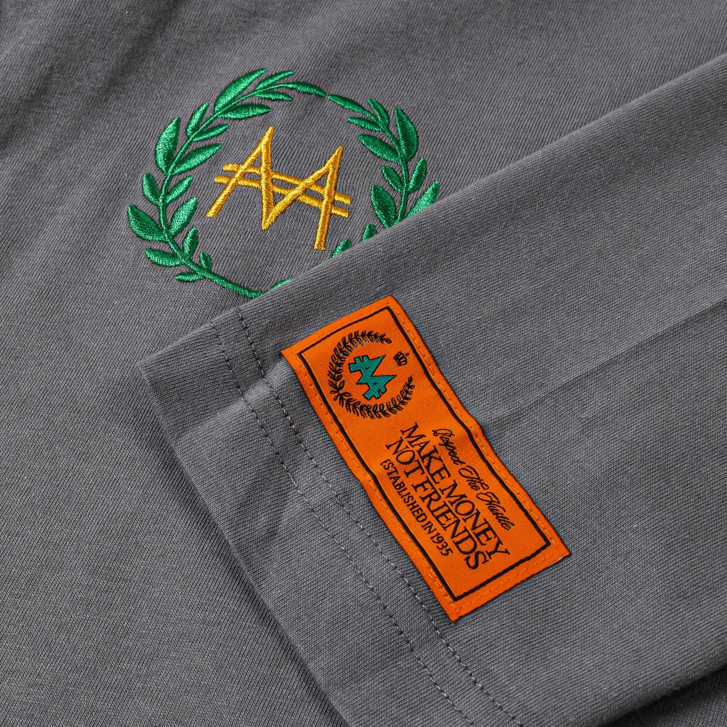 MONOPOLY X SP SP x Monopoly Respect The Hustle Mens Long Sleeve Shirt (Grey/Green)