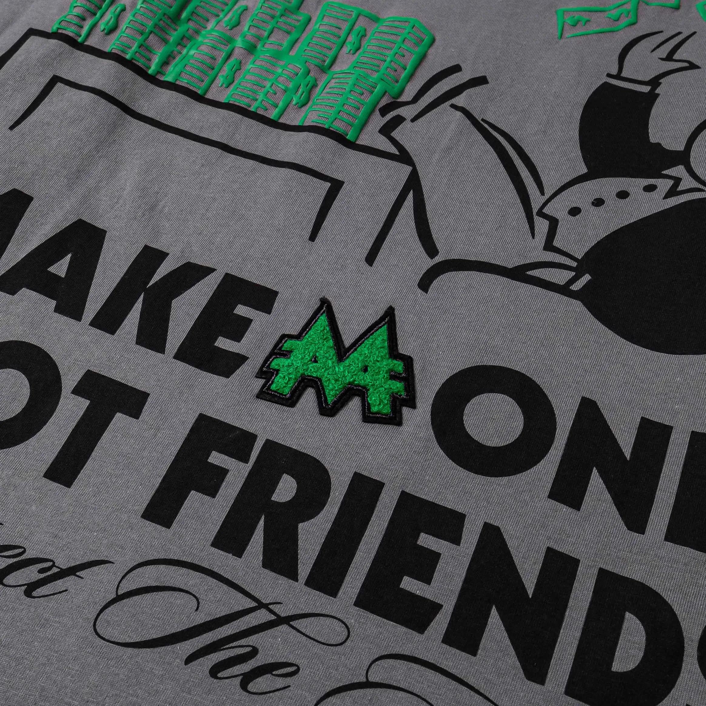 MONOPOLY X SP SP x Monopoly Respect The Hustle Mens Long Sleeve Shirt (Grey/Green)