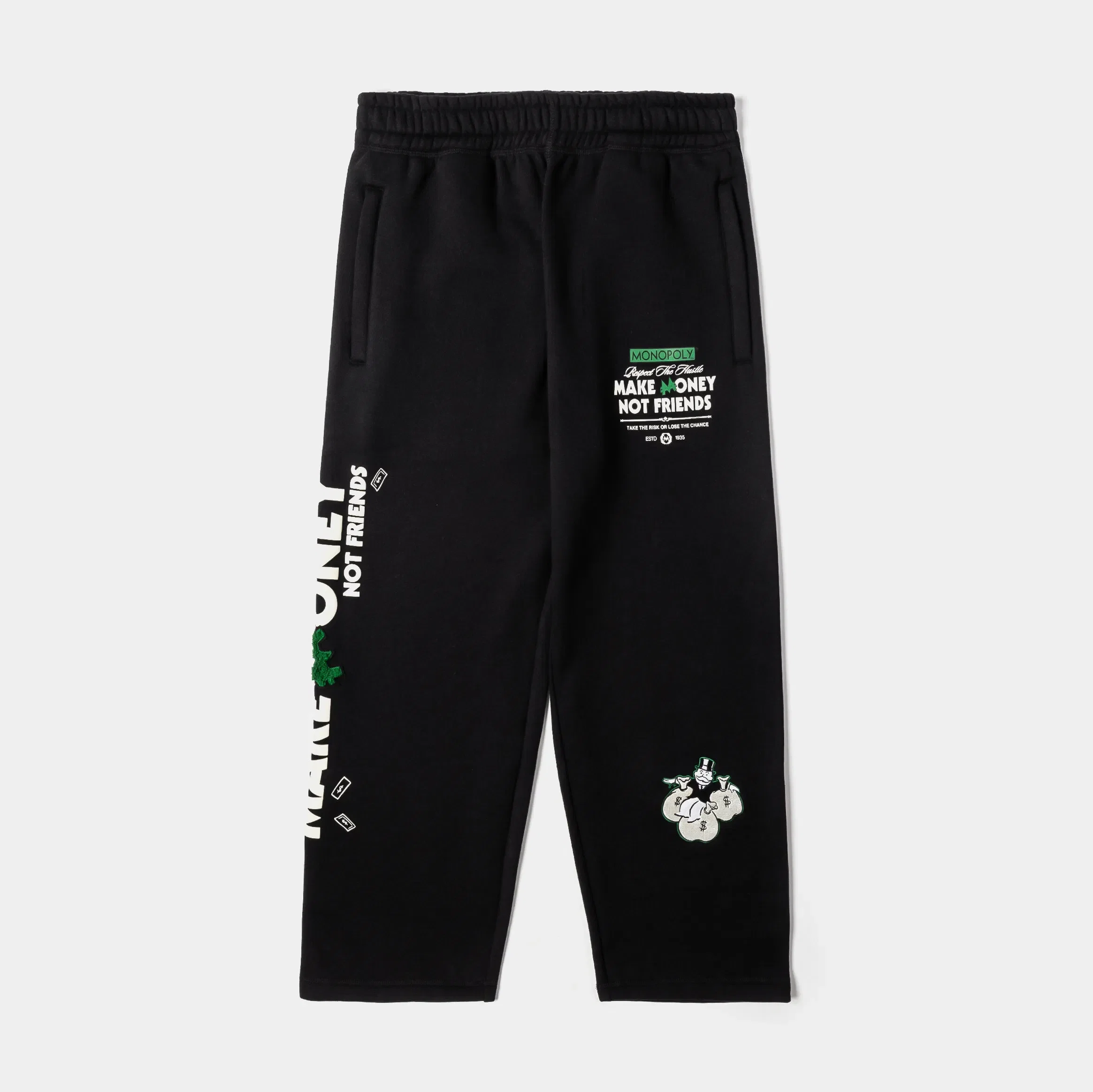 MONOPOLY X SP SP x Monopoly Make Money Not Friends Mens Sweatpants (Black/Cream)