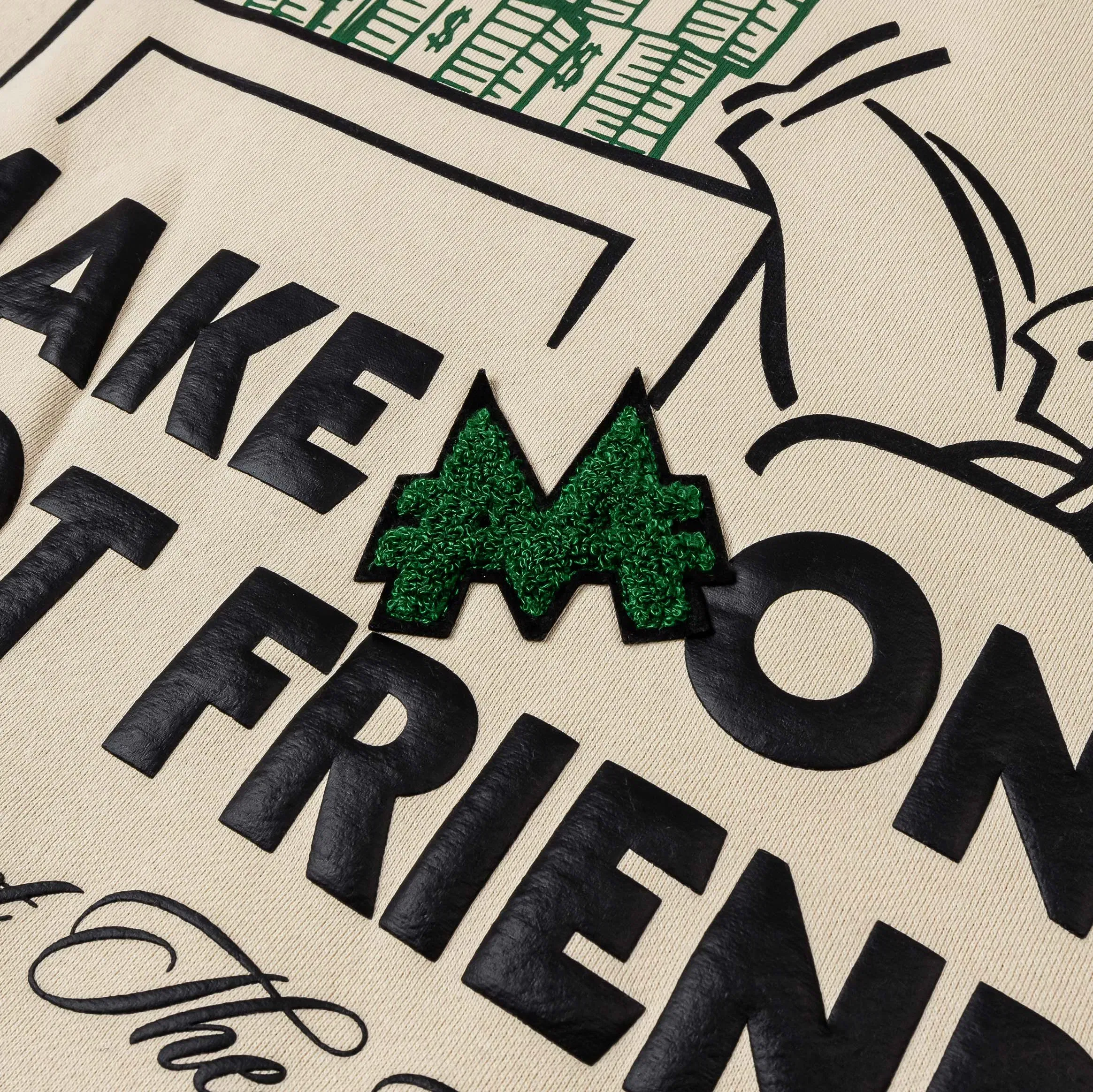 MONOPOLY X SP SP x Monopoly Make Money Not Friends Pullover Mens Hoodie (Beige/Black)