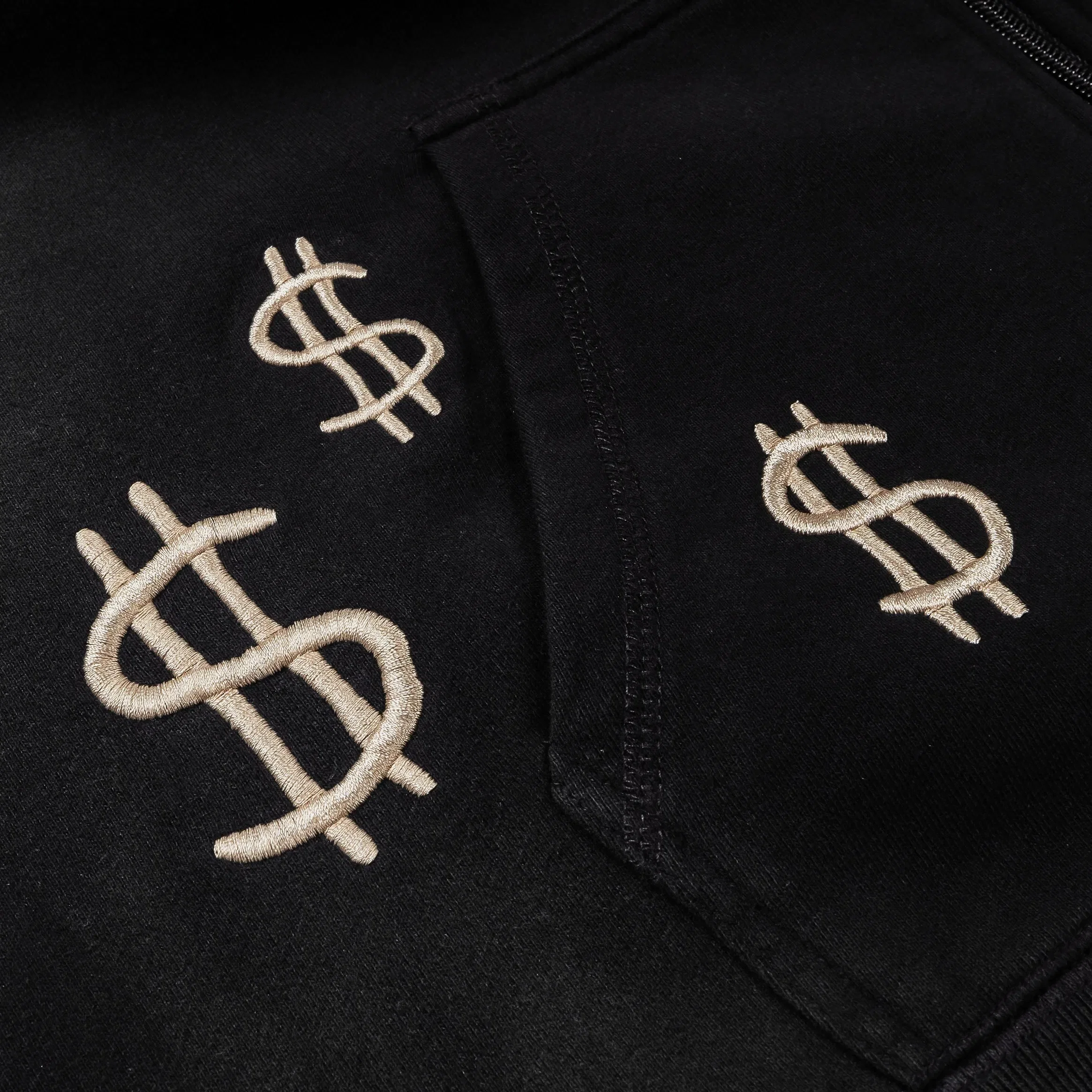 MONOPOLY X SP SP x Monopoly Money Talks Washed Full Zip Mens Hoodie (Black/Cream)