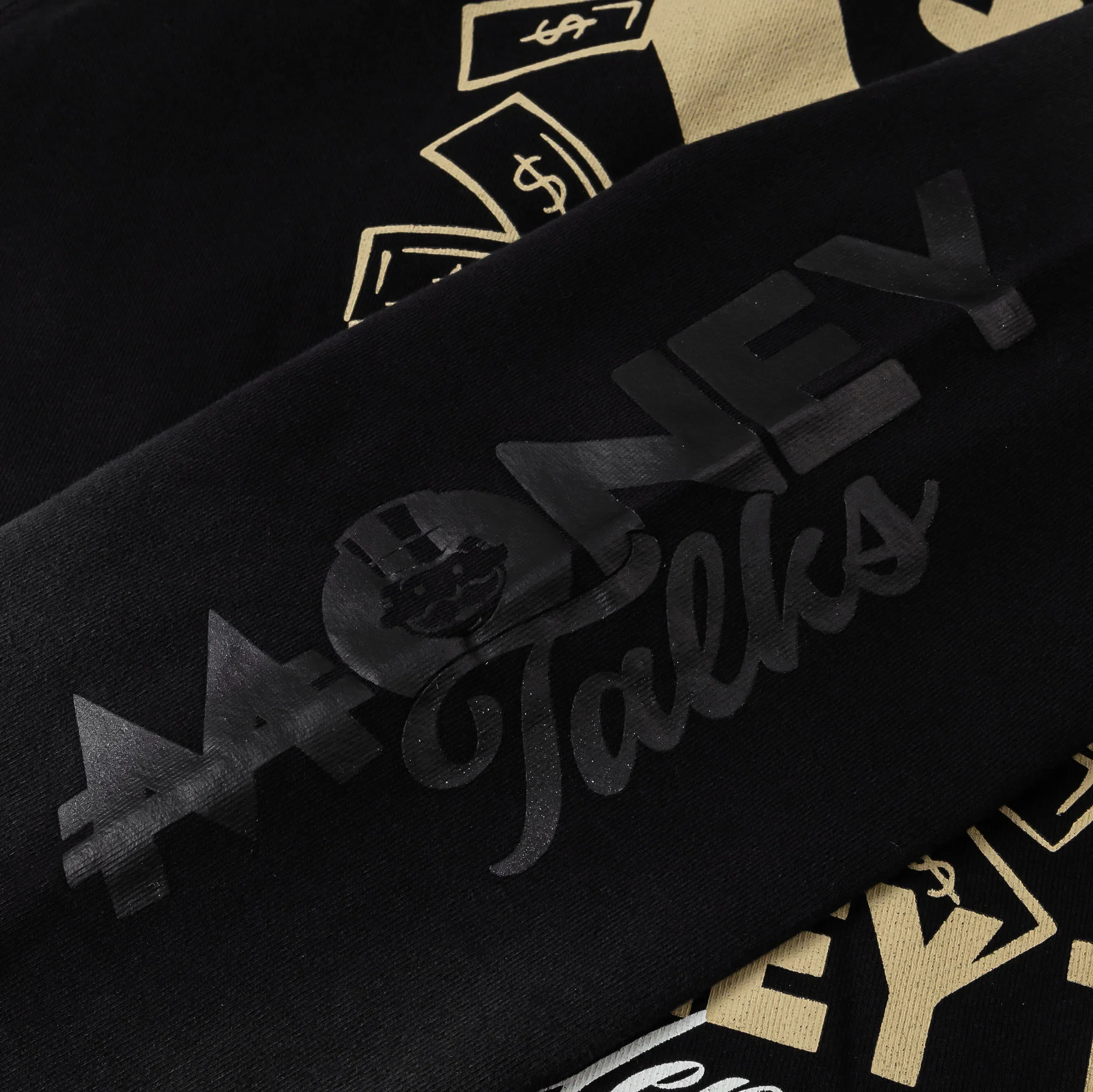 MONOPOLY X SP SP x Monopoly Money Talks Washed Full Zip Mens Hoodie (Black/Cream)