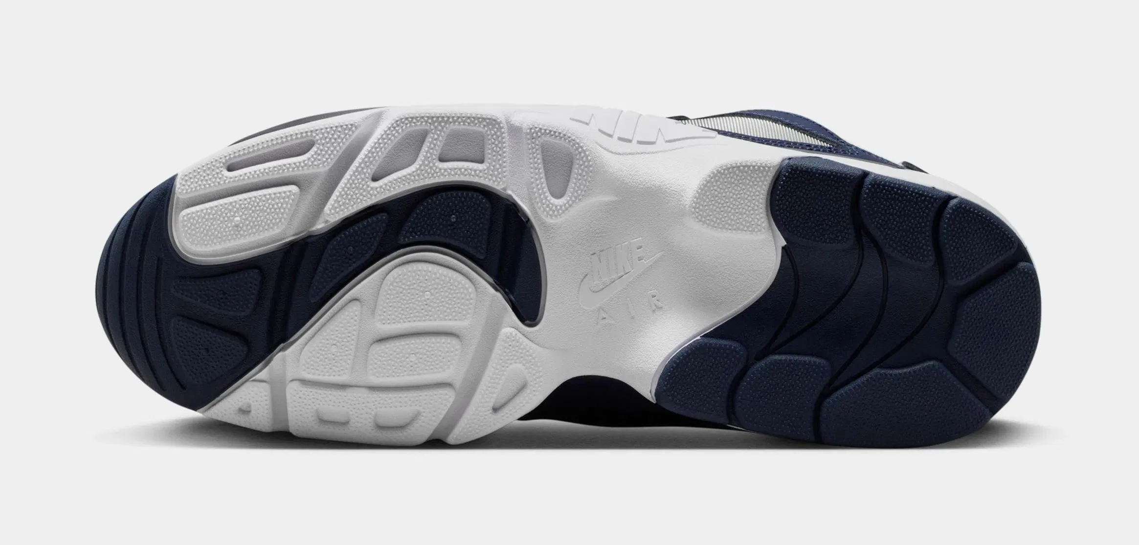 Nike Air Diamond Turf White And Metallic Silver Mens Basketball Shoes (White/College Navy/Metallic Silver)