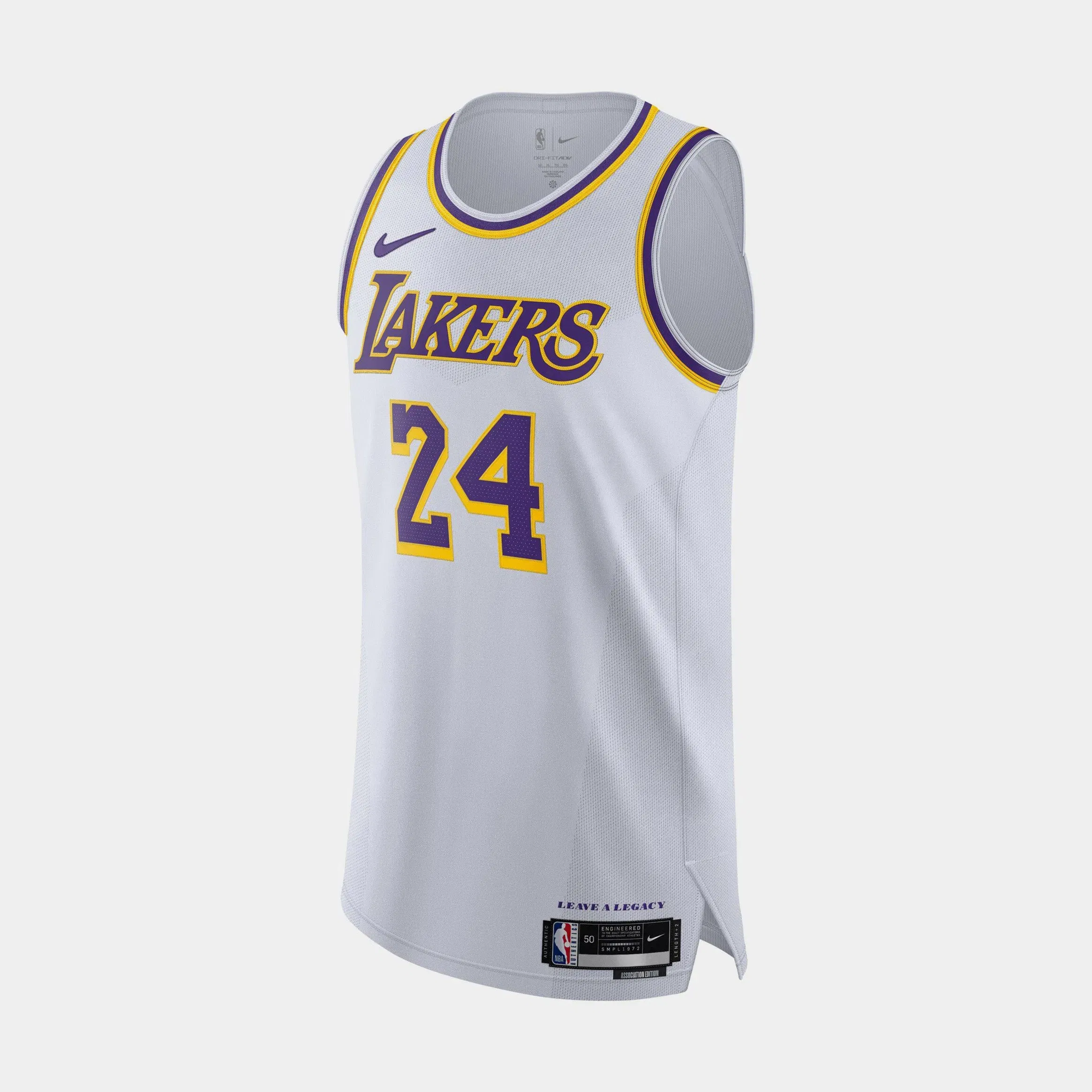 Nike Los Angeles Lakers Association Edition Dri Fit Authentic Mens Jersey (White)