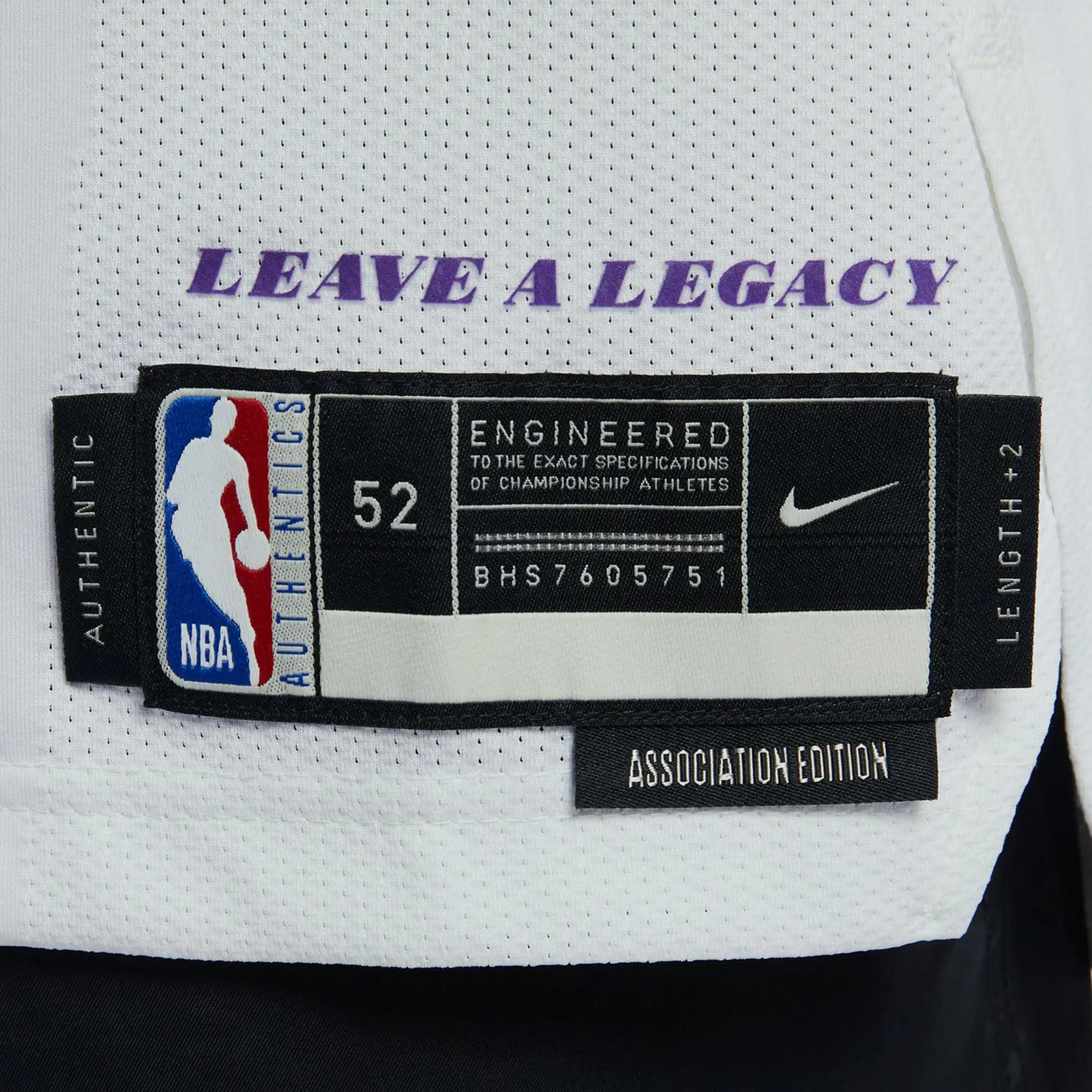Nike Los Angeles Lakers Association Edition Dri Fit Authentic Mens Jersey (White)