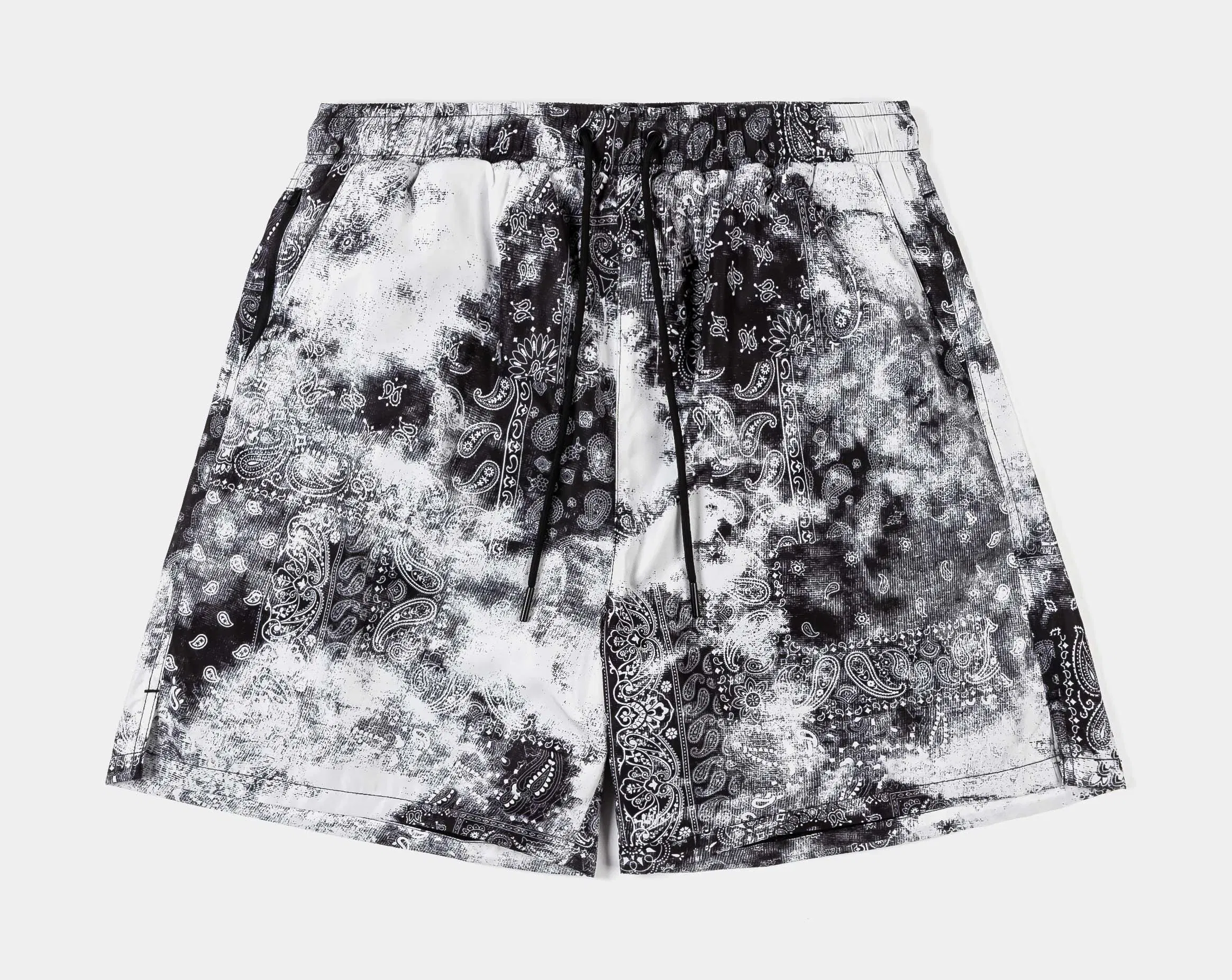 MAISON ARTICLE Tie Dye Paisley Hybrid Mens Shorts (Black/White)