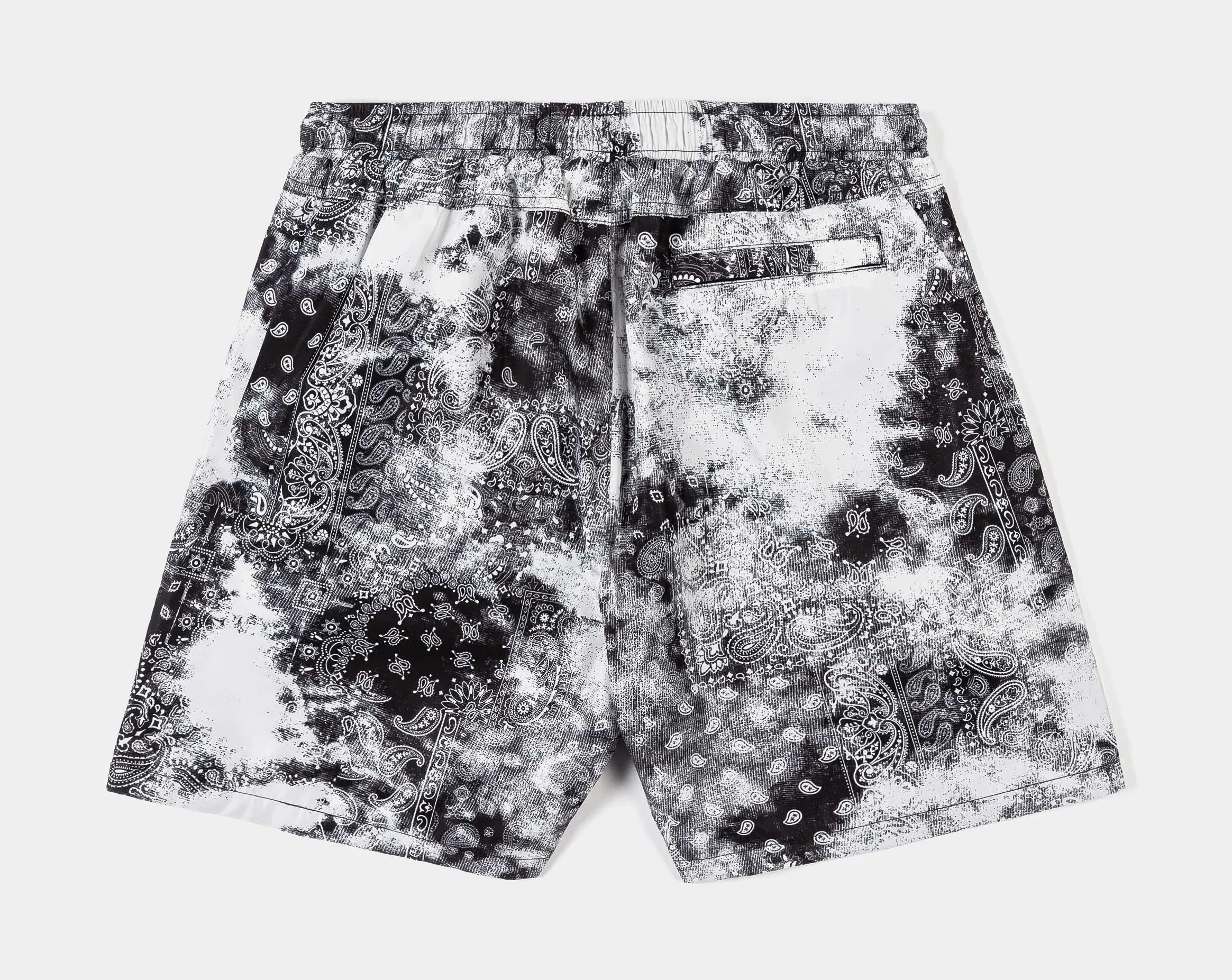 MAISON ARTICLE Tie Dye Paisley Hybrid Mens Shorts (Black/White)