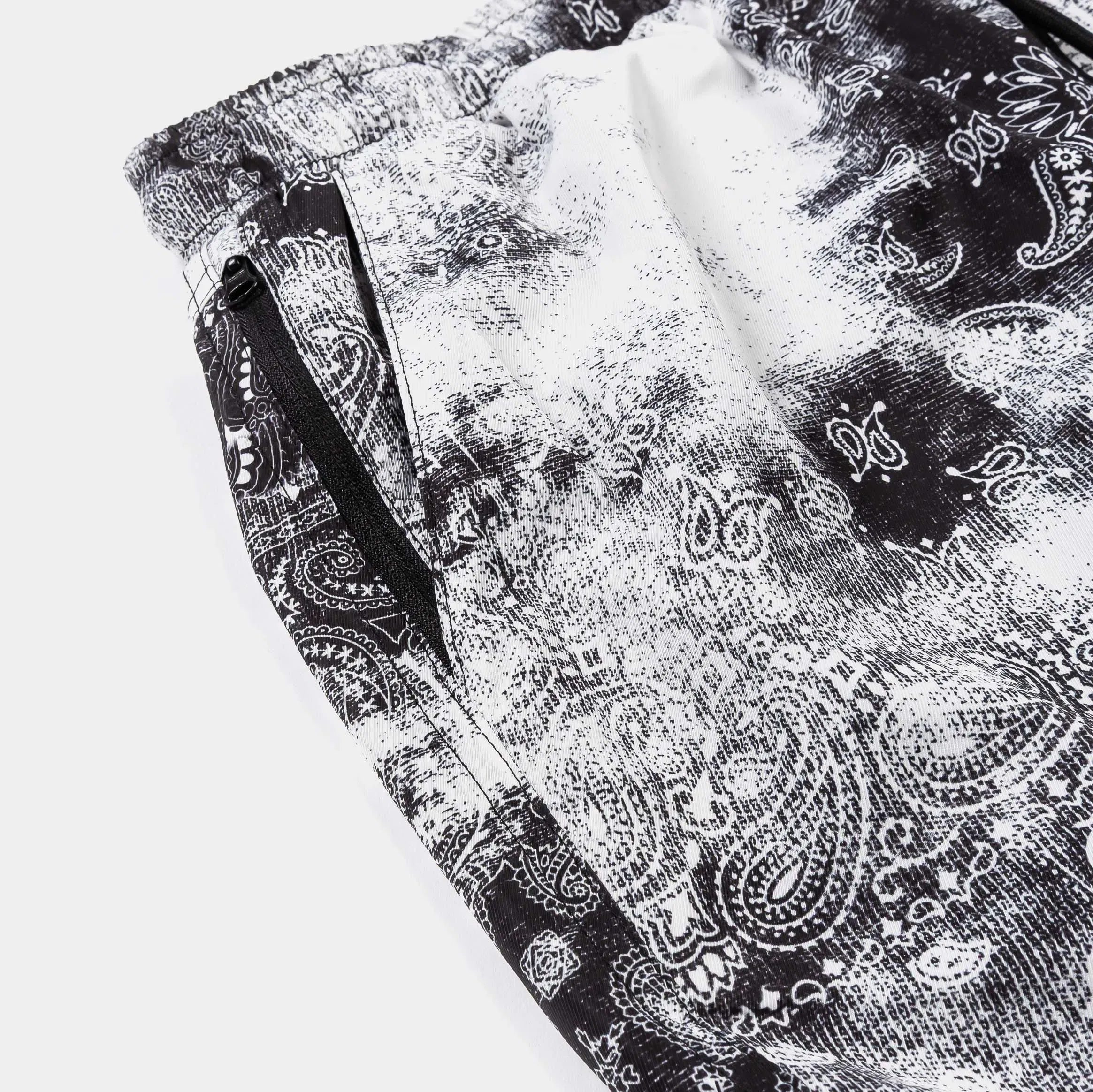 MAISON ARTICLE Tie Dye Paisley Hybrid Mens Shorts (Black/White)