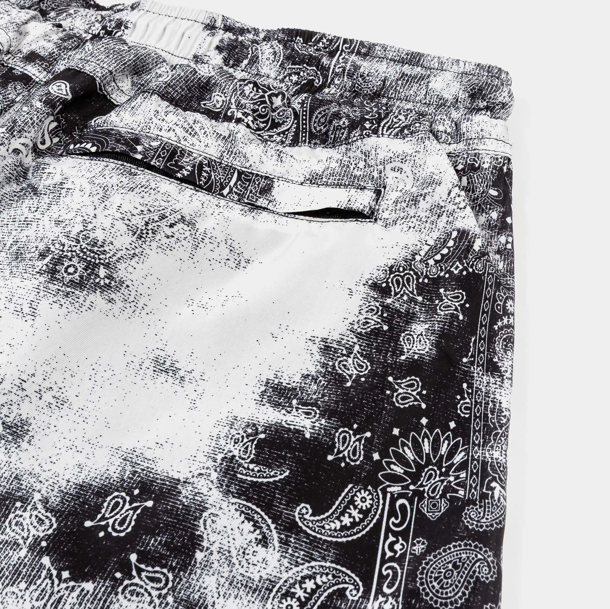 MAISON ARTICLE Tie Dye Paisley Hybrid Mens Shorts (Black/White)