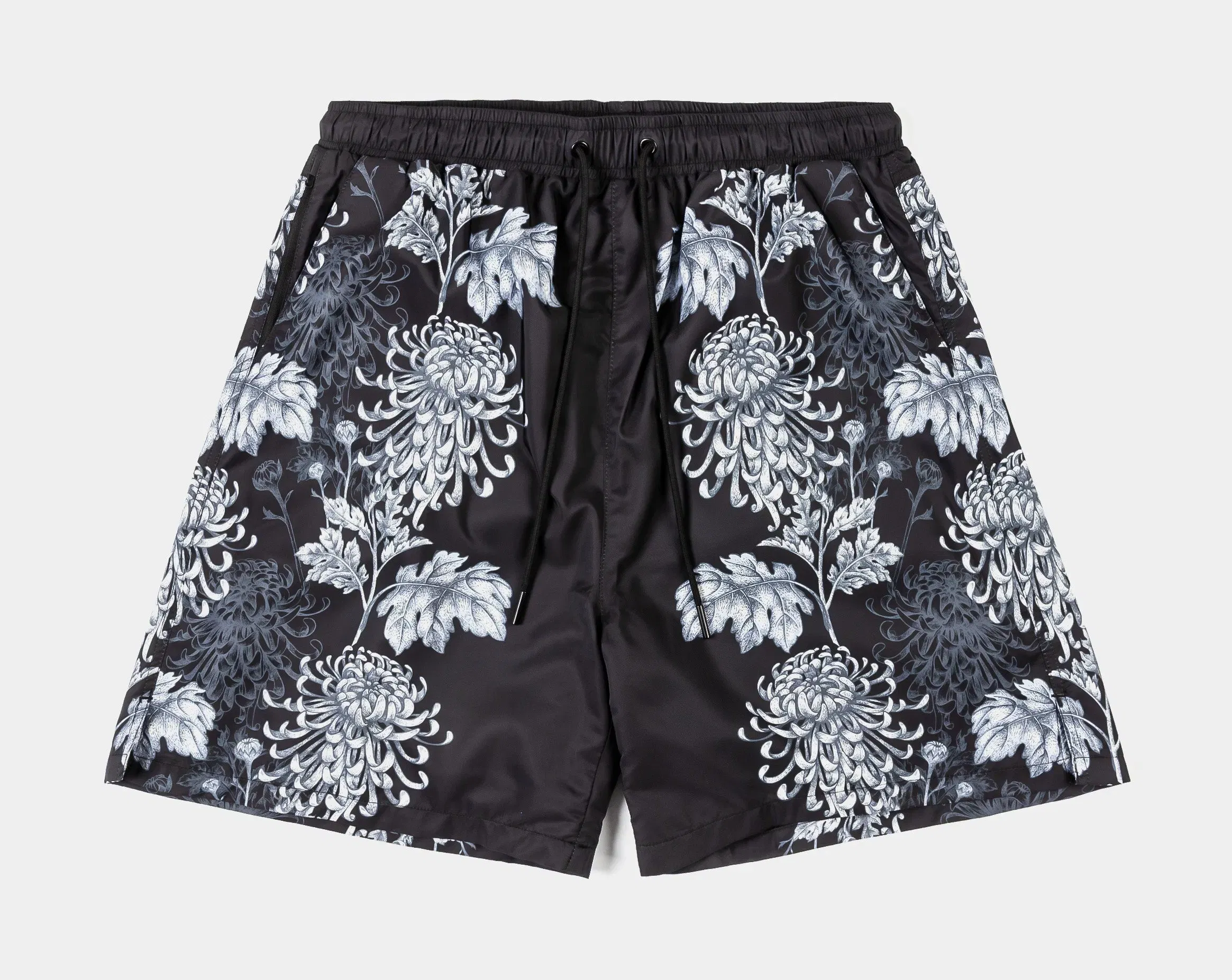 MAISON ARTICLE Floral Split Hybrid Mens Shorts (Black/Grey)