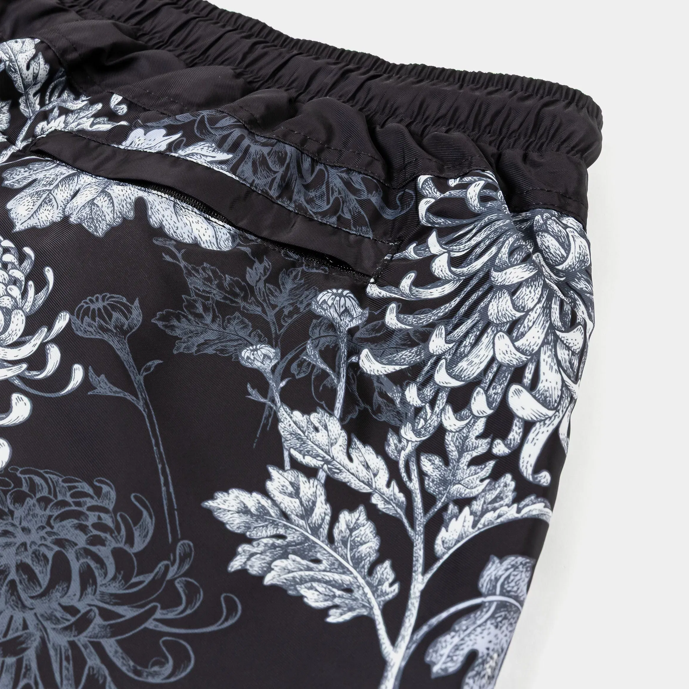 MAISON ARTICLE Floral Split Hybrid Mens Shorts (Black/Grey)