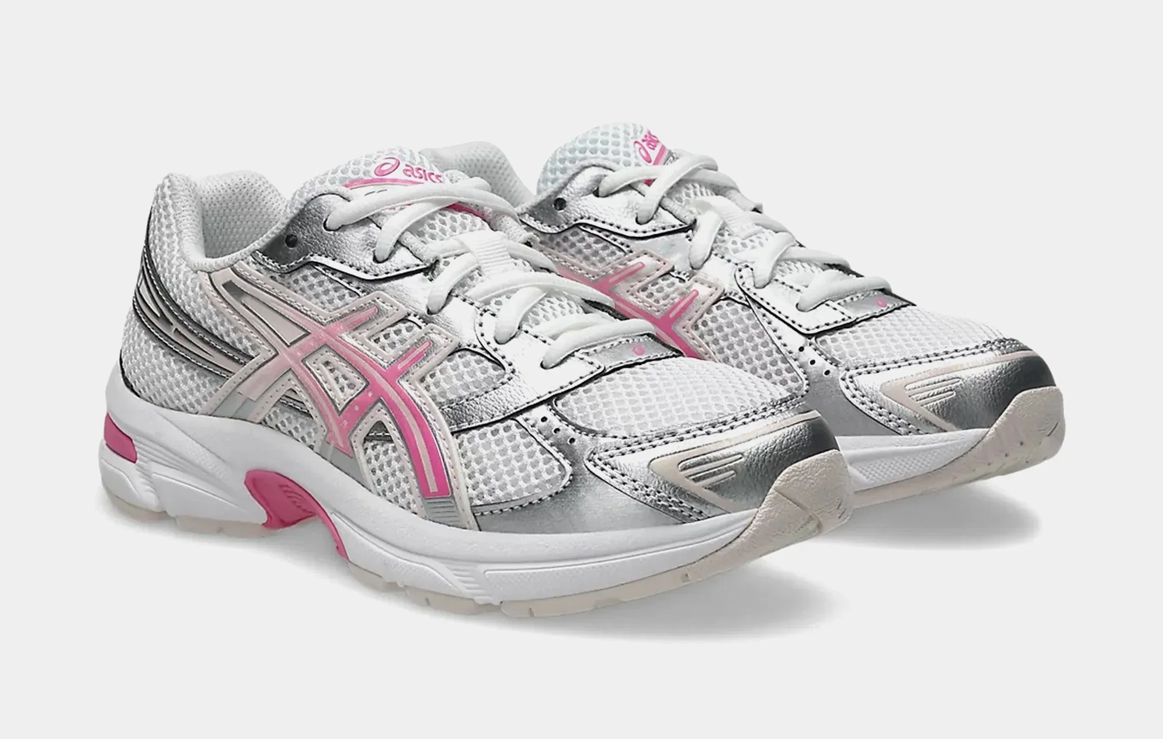ASICS Gel 1130 Grade School Running Shoes (White/Dragon Fruit)