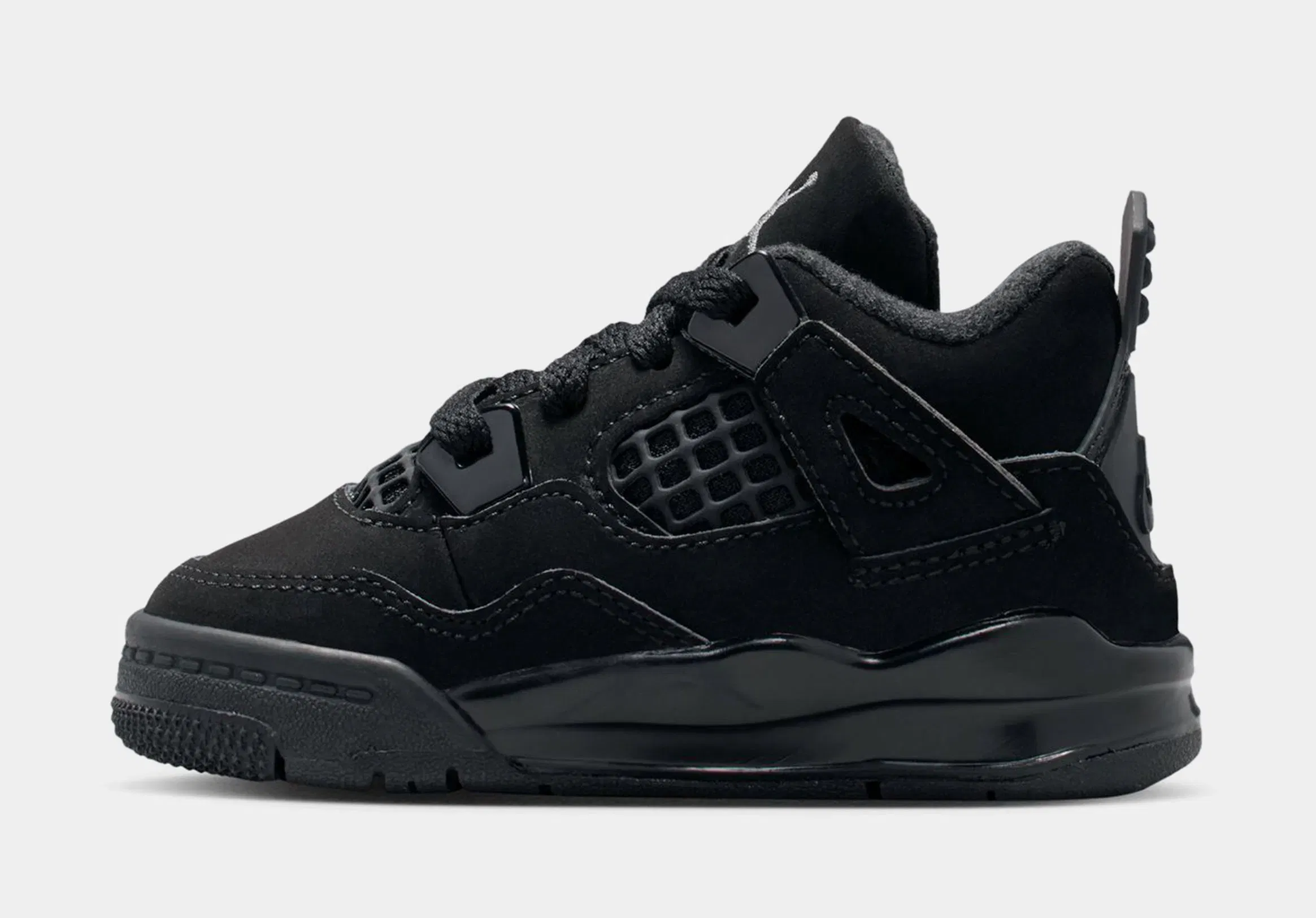 Air Jordan 4 Retro Black Cat Infant Toddler Lifestyle Shoes (Black/Black/Light Graphite)