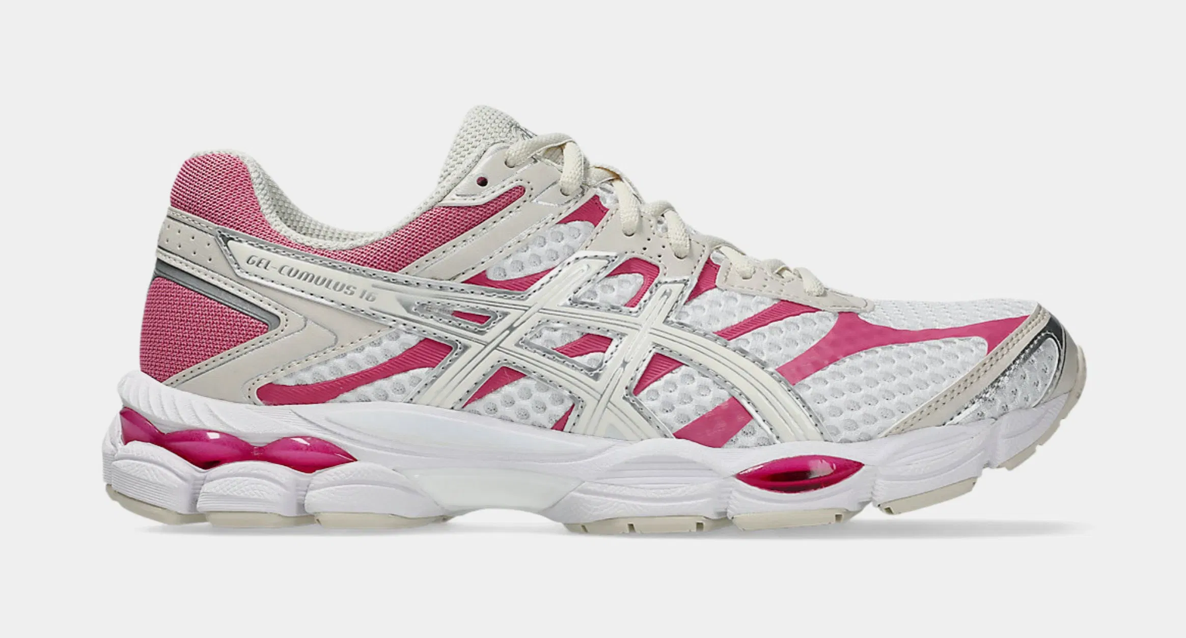 ASICS Gel Cumulus 16 Mens Running Shoes (Cream/Pink)