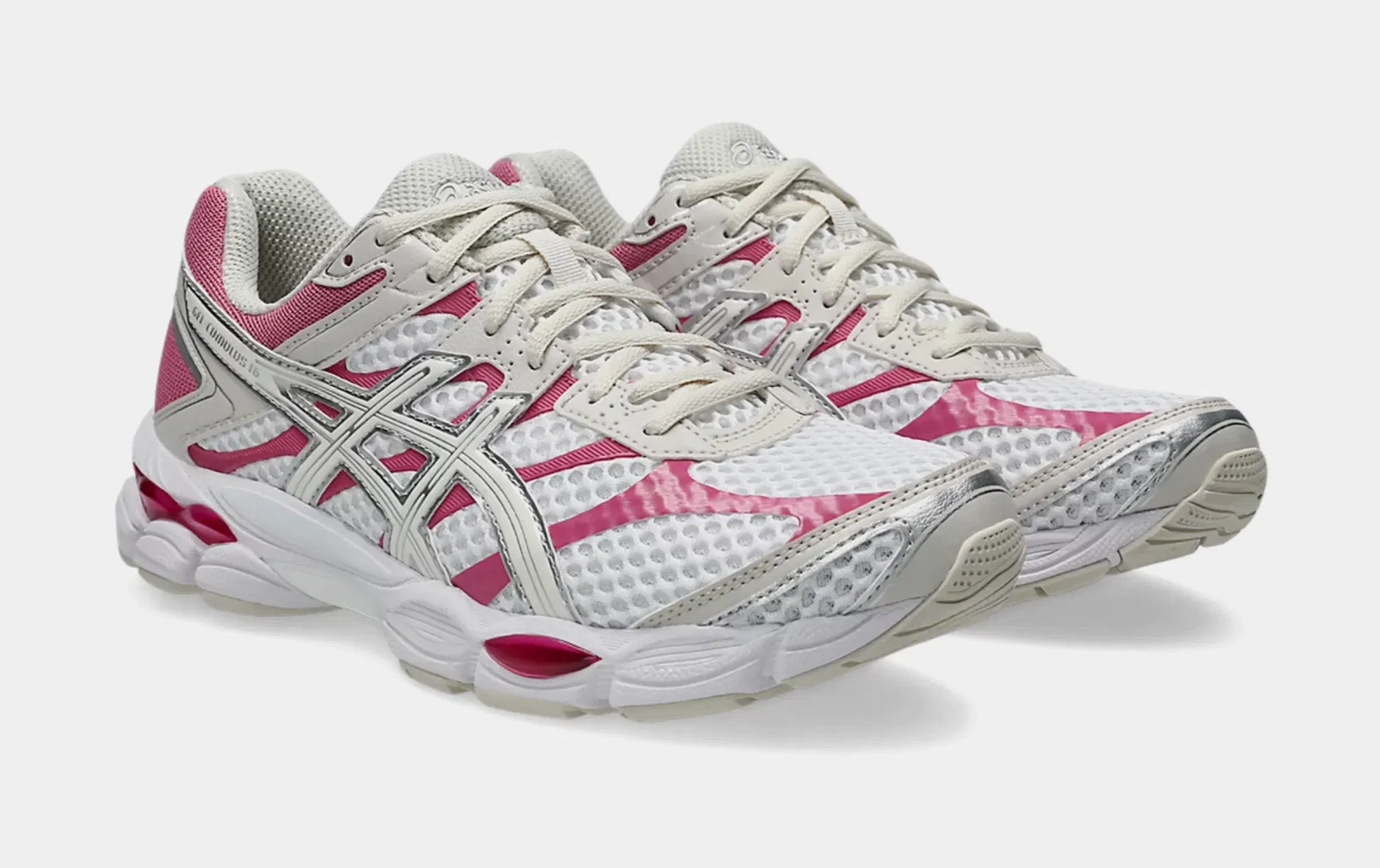 ASICS Gel Cumulus 16 Mens Running Shoes (Cream/Pink)